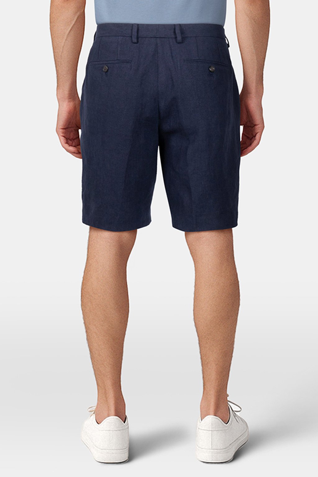 SLIM FIT LINEN SHORT NAVY 2