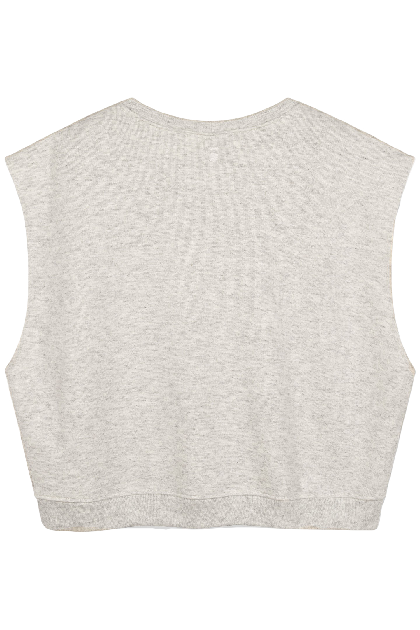 PADDED SHOULDER KNIT TOP WHITE GREY MELEE 5