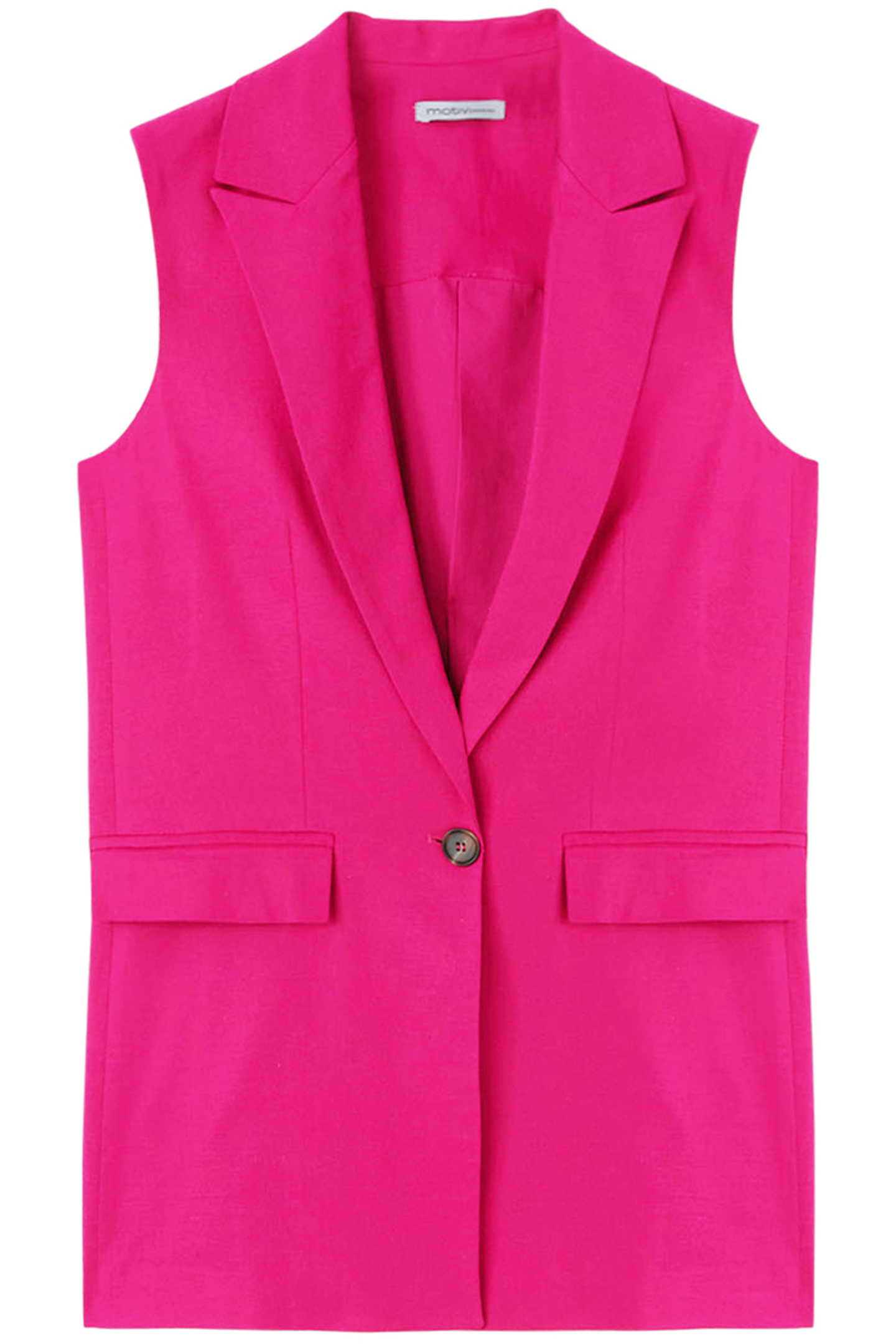 LINEN VISCOSE LONG WAISTCOAT PINK 4