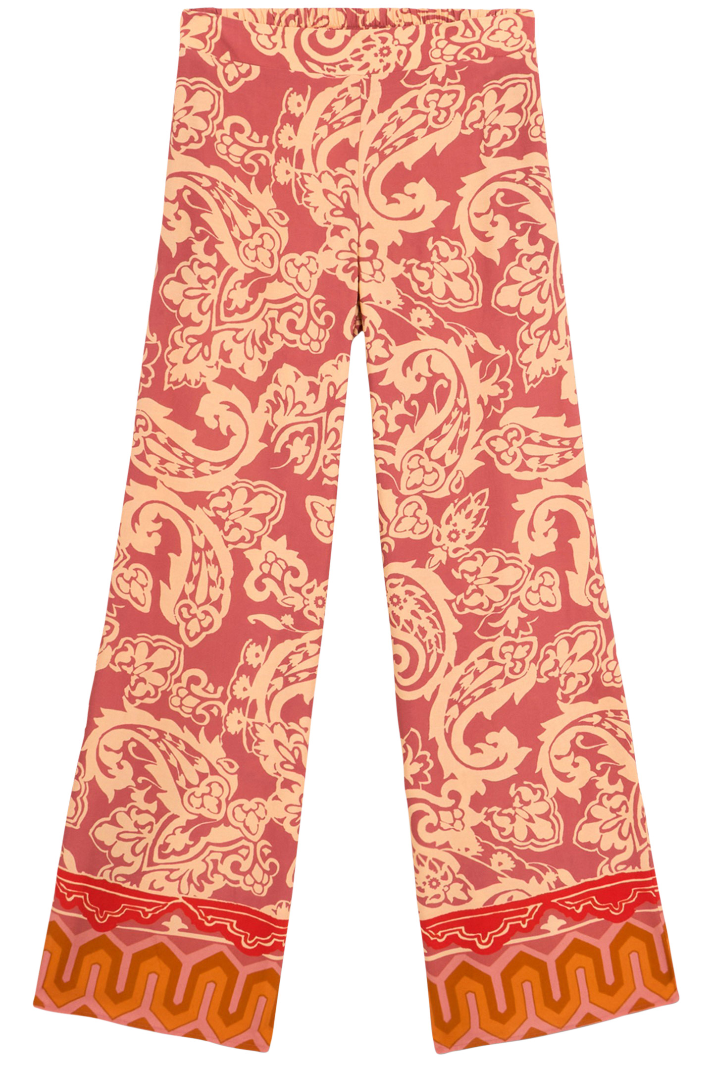 PATTERNED PALAZZO TROUSERS RED 3