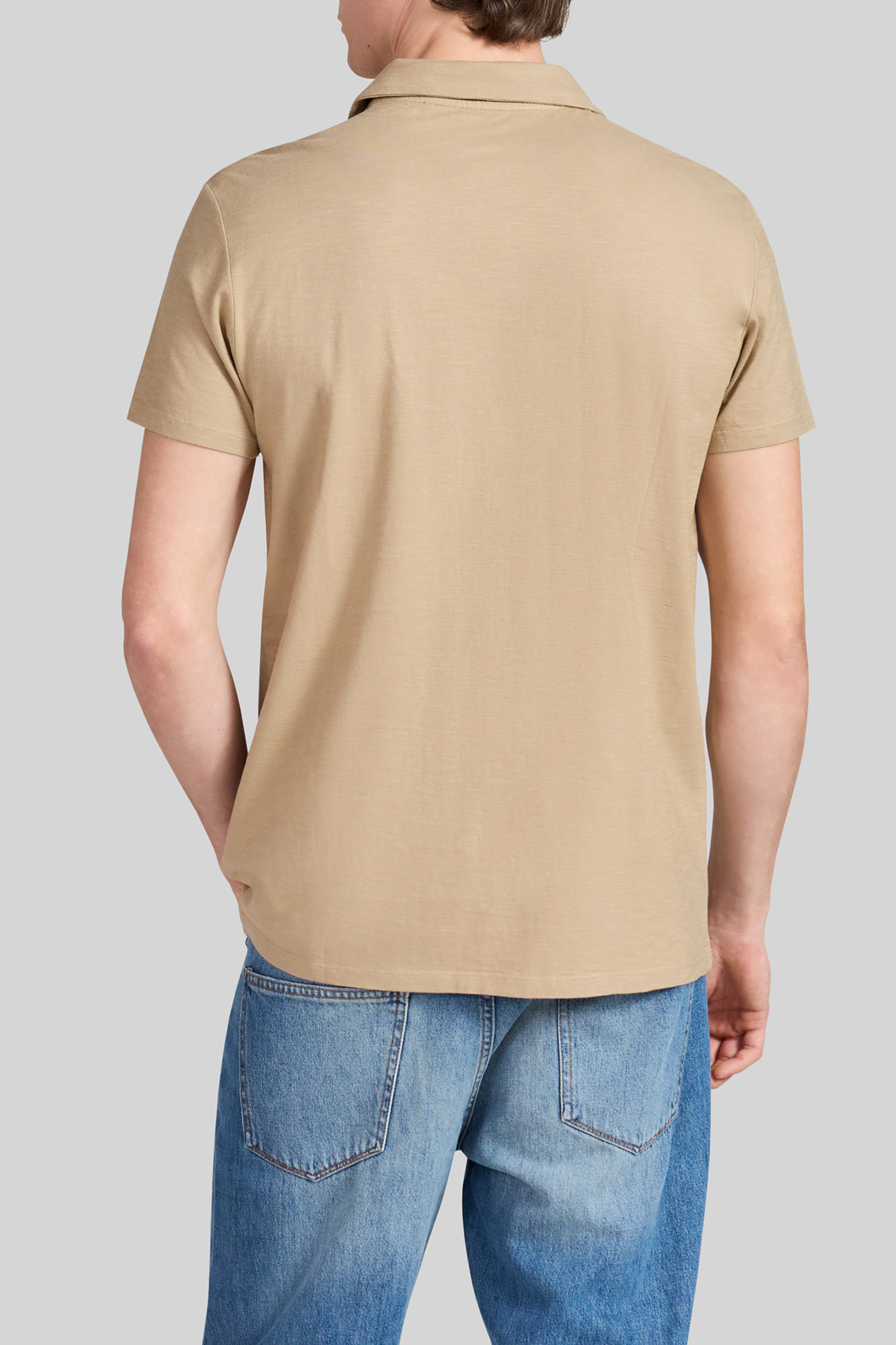 BEIGE ORGANIC SLUB COTTON T-SHIRT 2