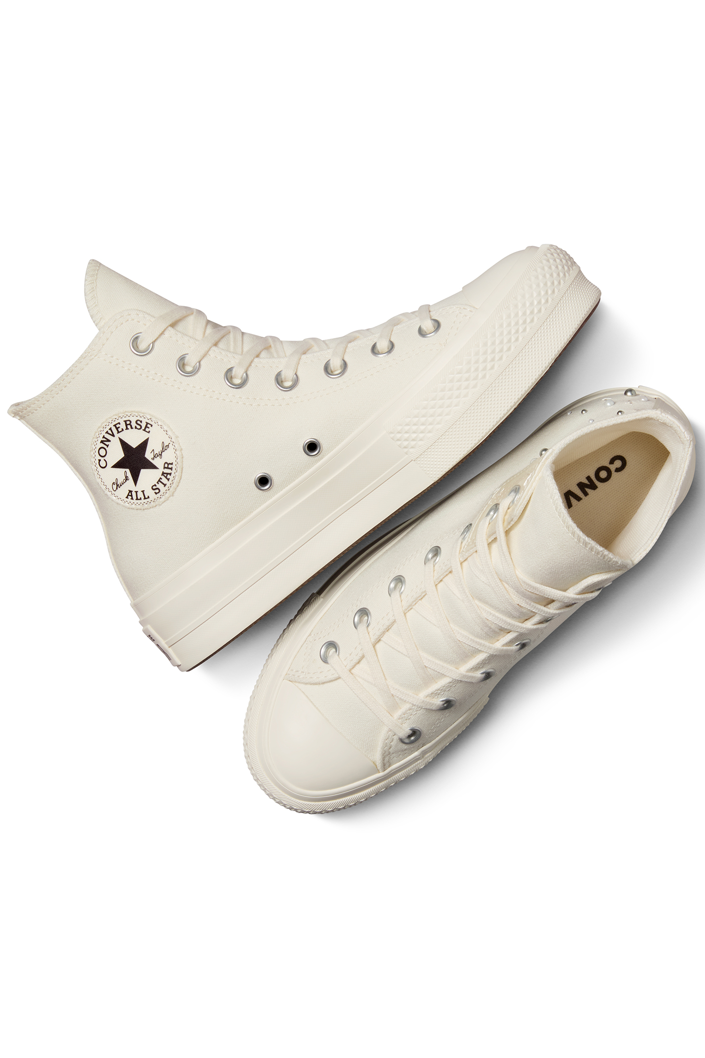 CHUCK TAYLOR ALL STAR LIFT PLATFORM PEARLS & STUDS EGRET/EGR 3