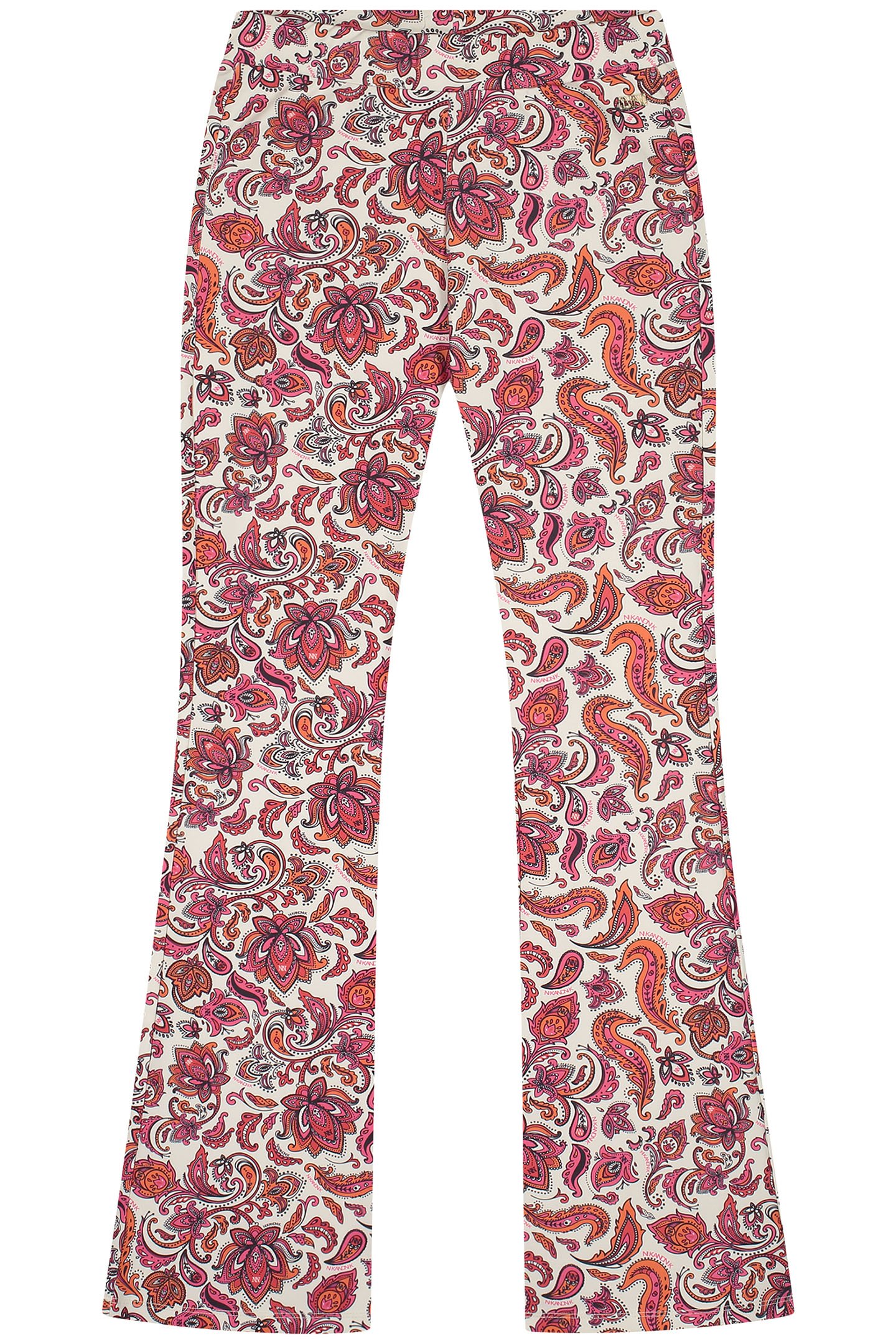 PRINTED FLARED PANTS VIBRANT ORANGE/FUCHSIA POP 2
