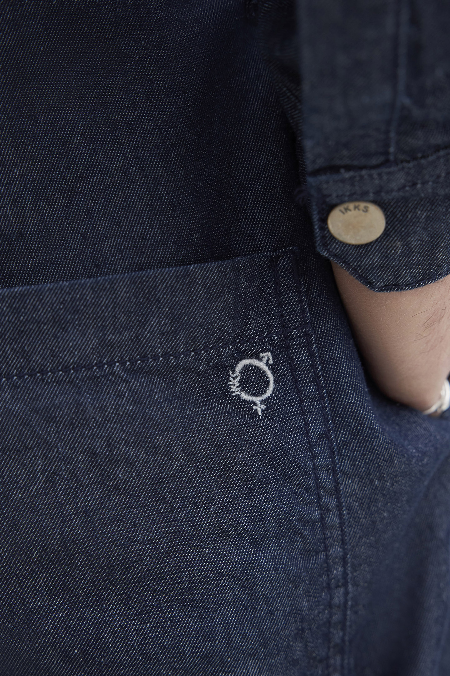 UNISEX NAVY WATERLESS DENIM GENDER FREE JUMPSUIT 6