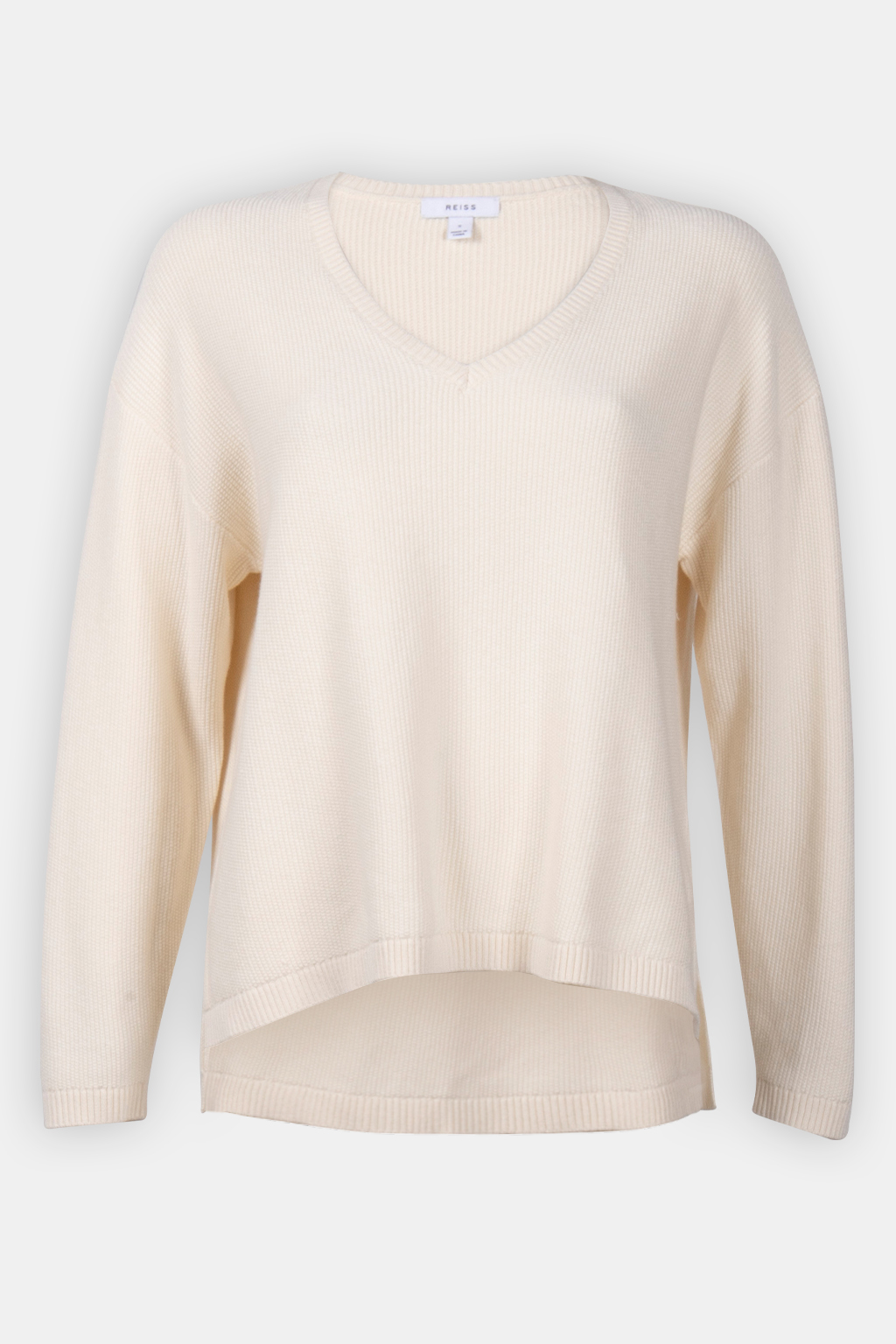 V-NECK KNIT JUMPER IVORY 4