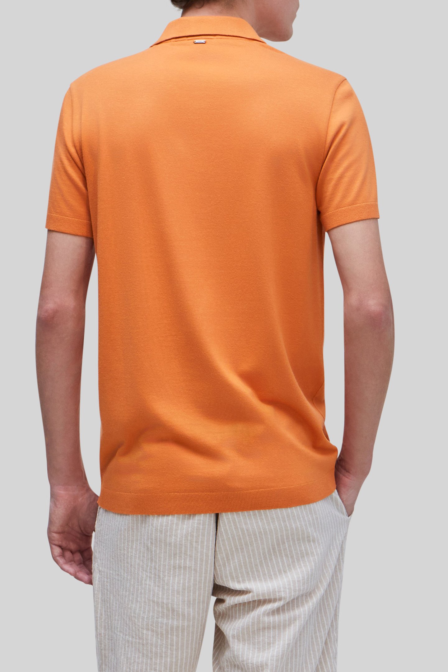 ORANGE COTTON MODAL BLEND POLO SHIRT 2