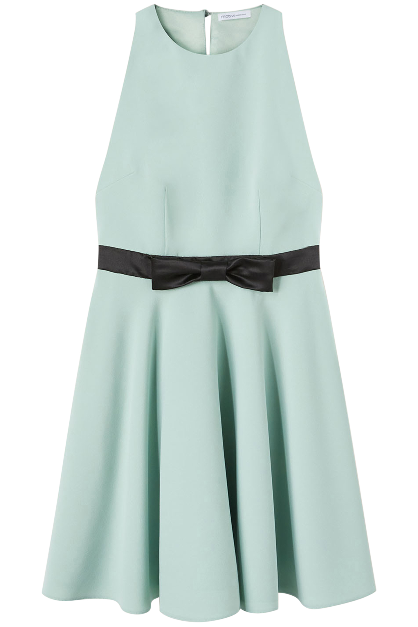 MINI DRESS WITH A BOW AT THE WAIST GREEN 4
