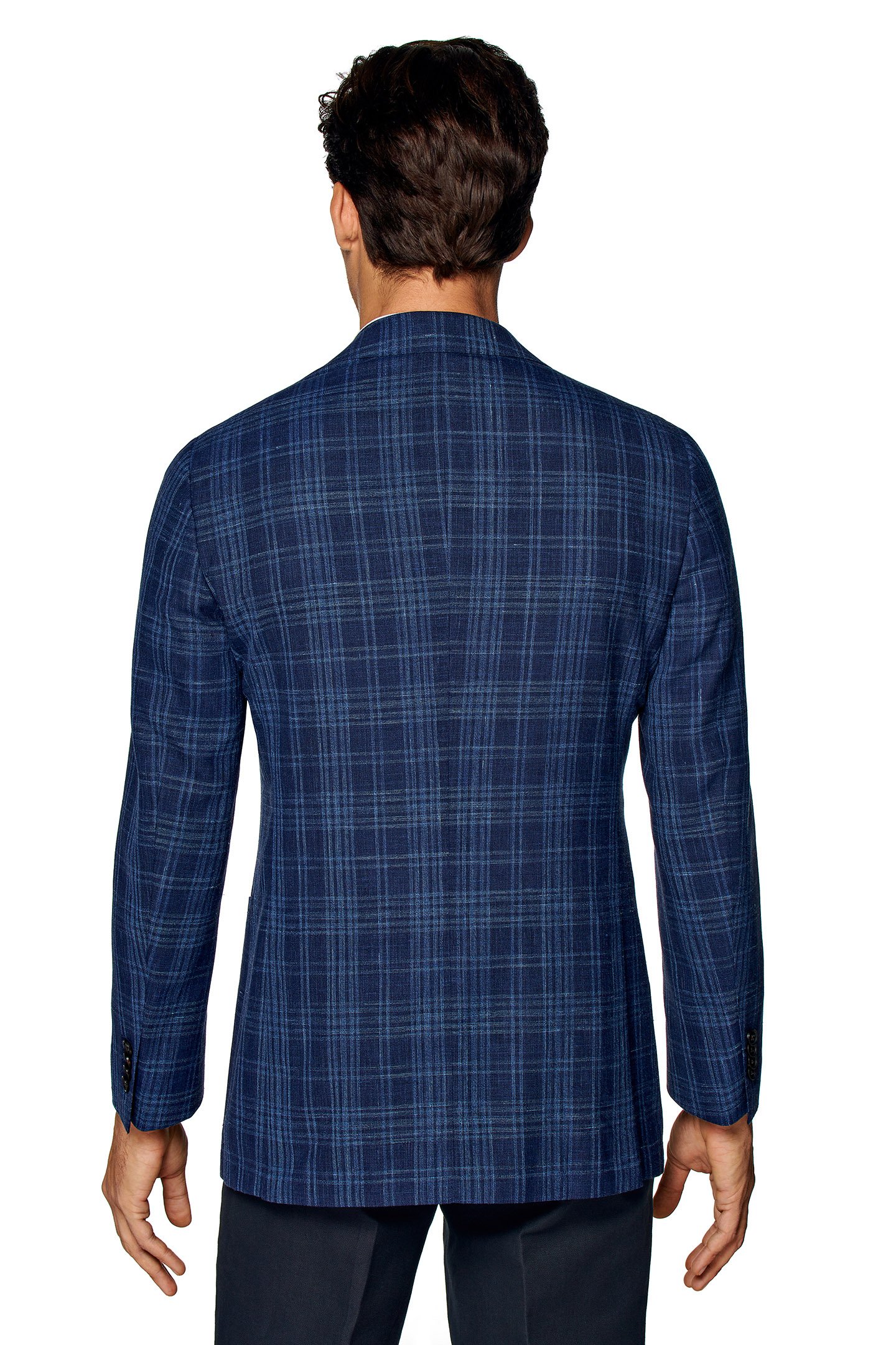 MID BLUE CHECKED TAILORED FIT HAVANA BLAZER MID BLUE 2