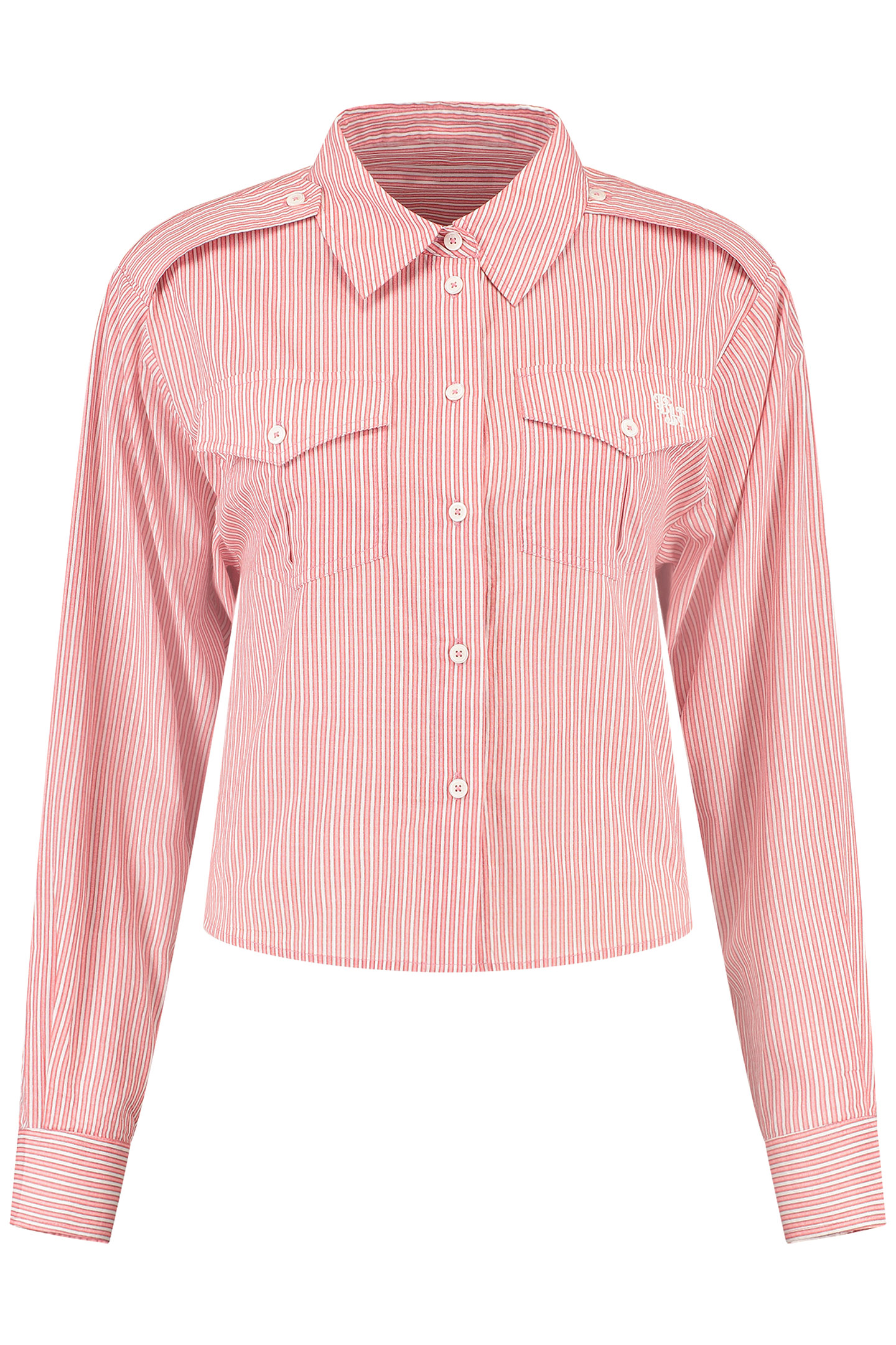 CARMEN STRIPE BLOUSE SOFT PINK/WHITE 2