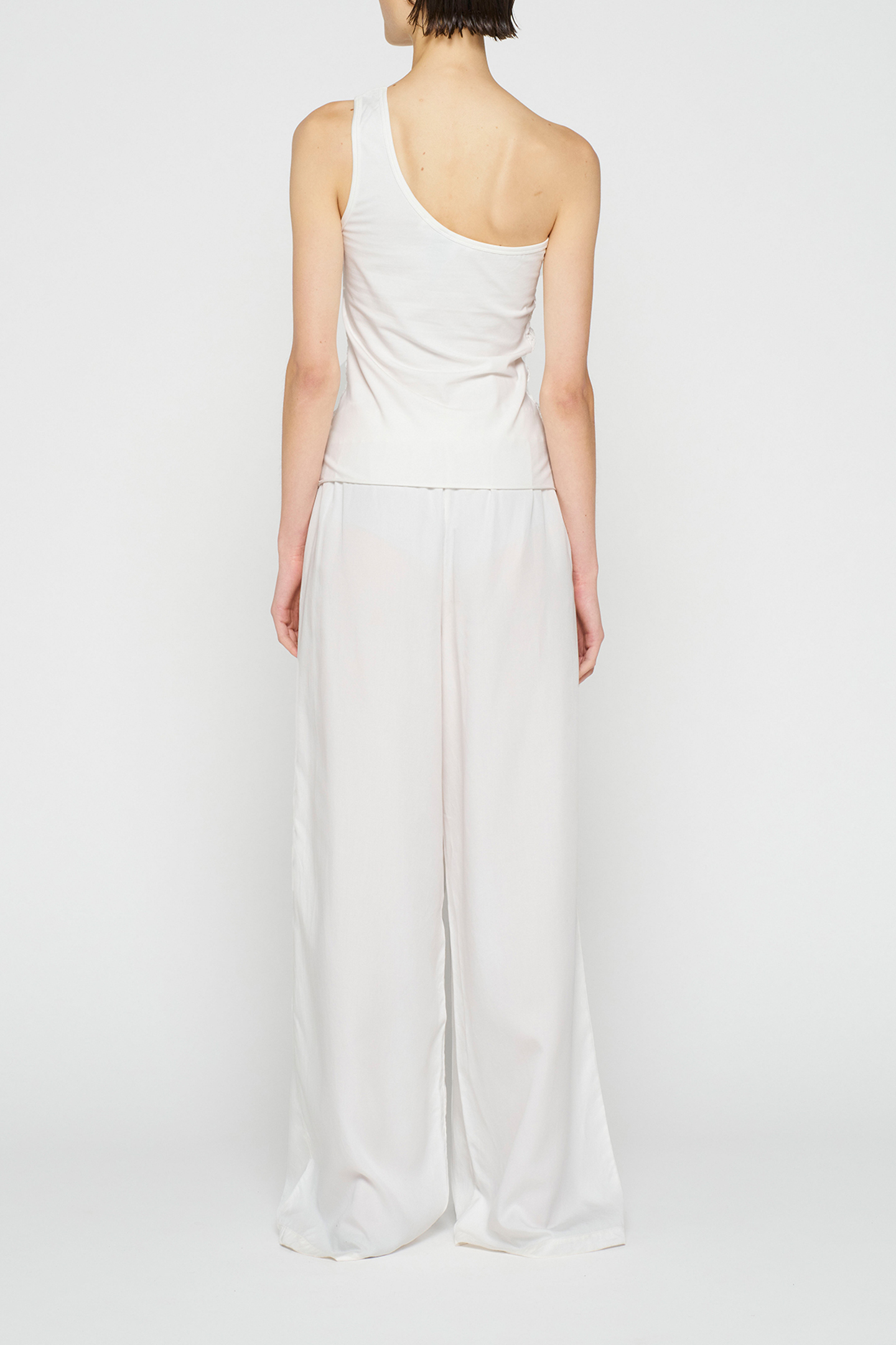 ONE SHOULDER SMOCK TOP ECRU 3