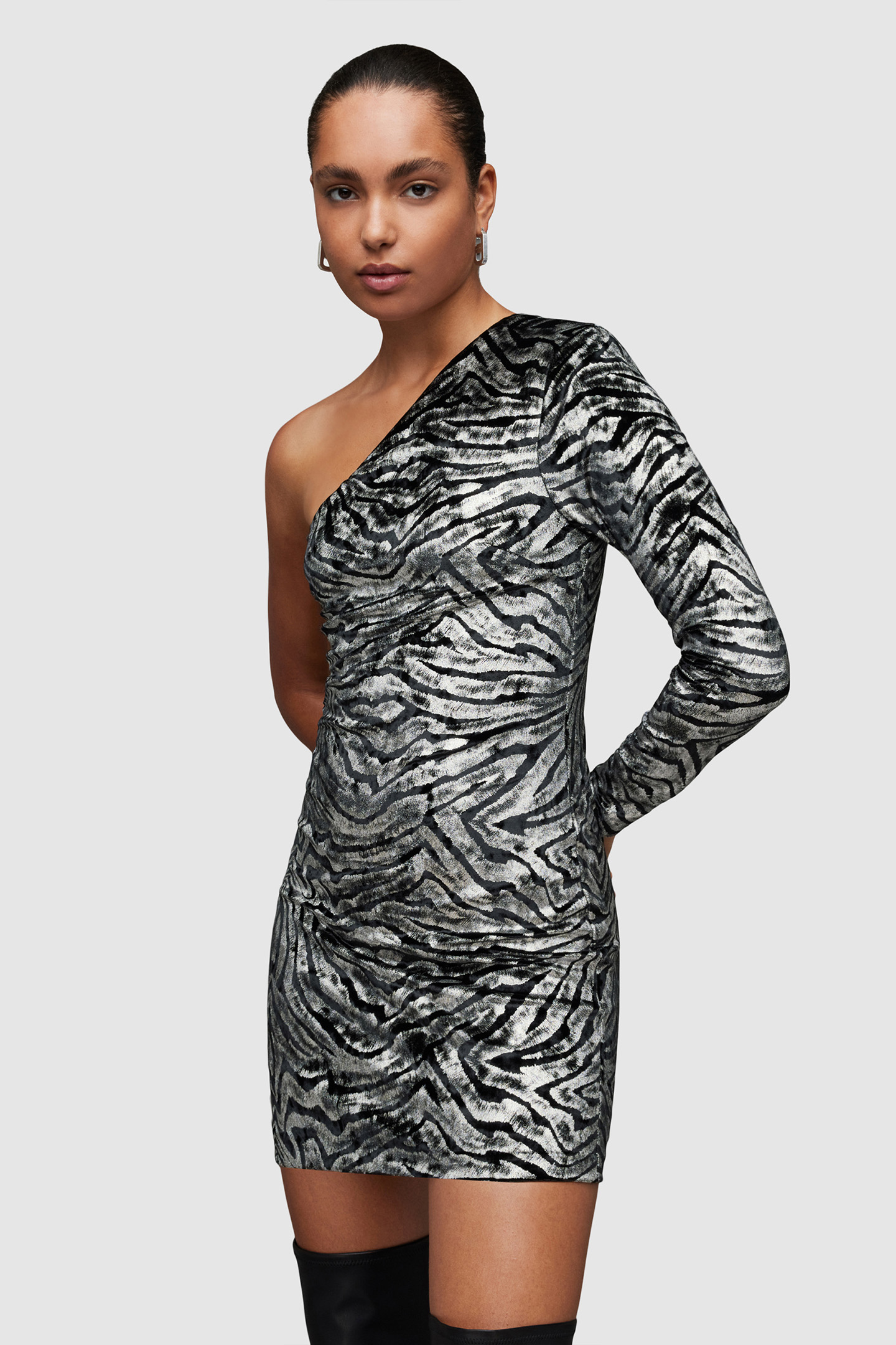 DERI ZEBRA DRESS BLACK/SILVER 5