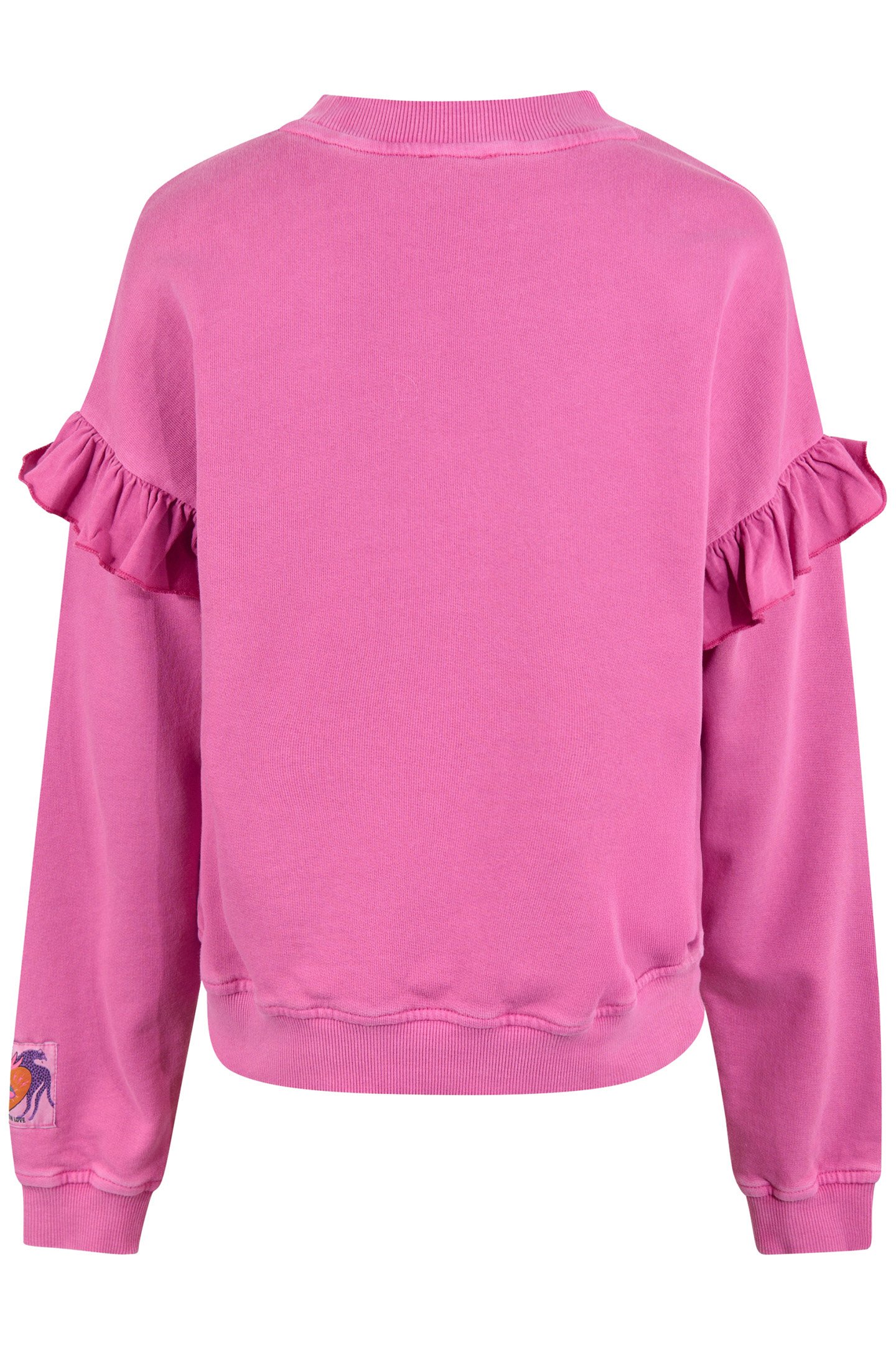 GIRLS GAM-SBLIZZY RUFFLE SWEAT PINK 4