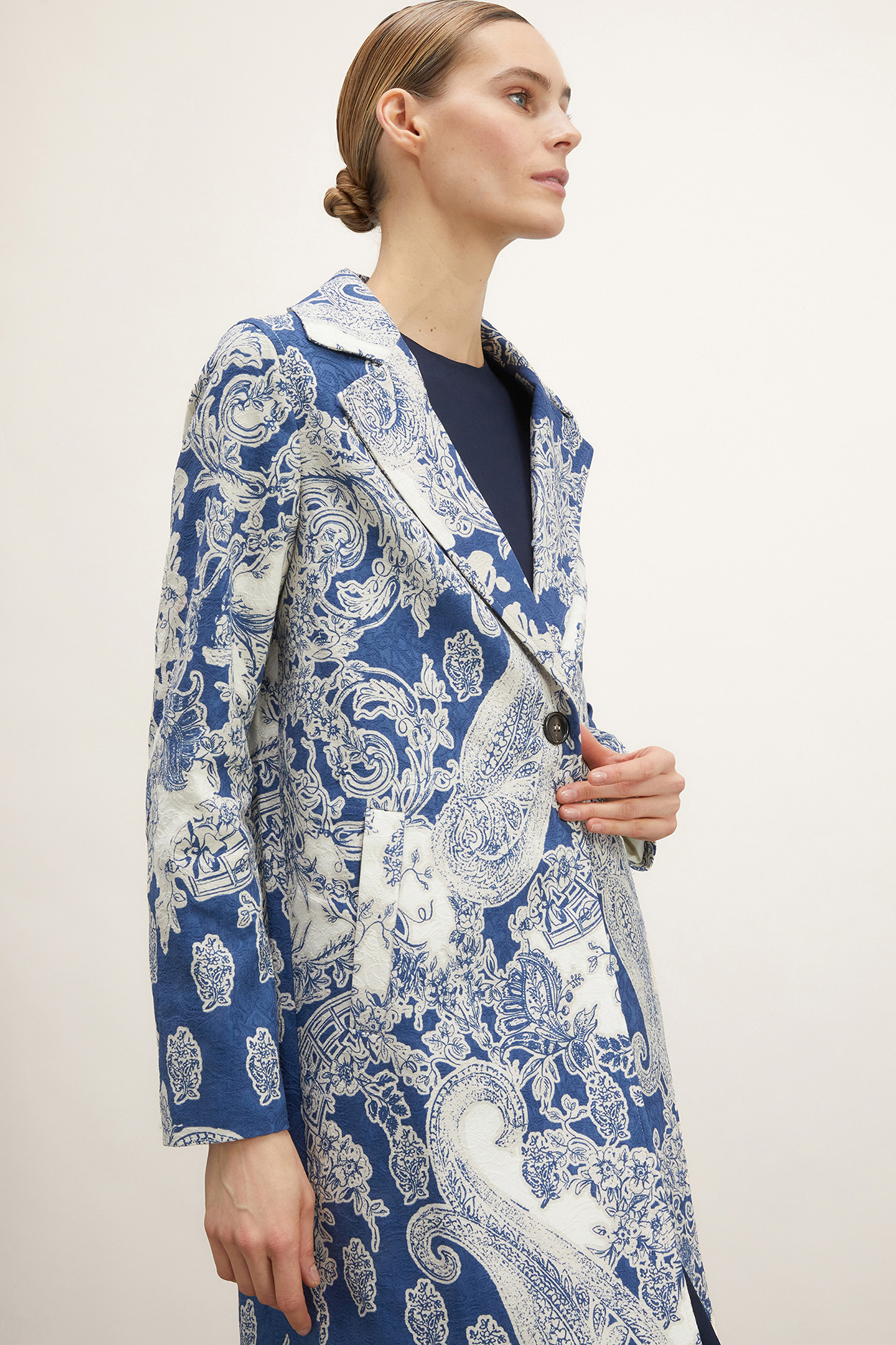 LIGHT JACQUARD COAT BLUE 5
