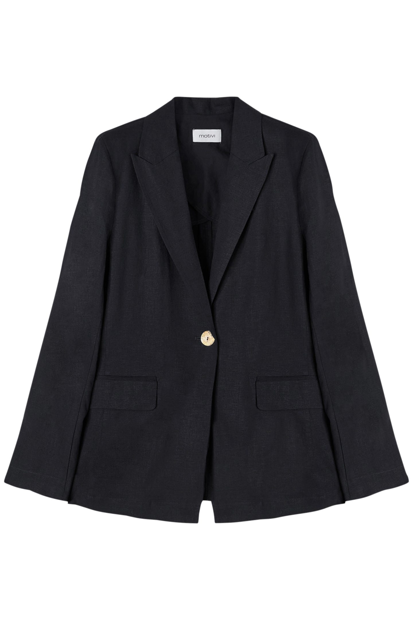 SINGLE-BREASTED VISCOSE LINEN JACKET BLACK 4