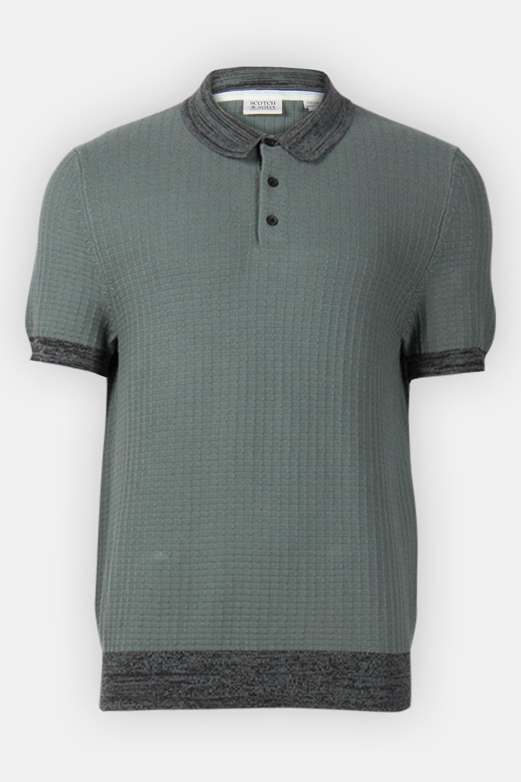 MARLED RIB SWEATER SS POLO KHAKI GREEN 3