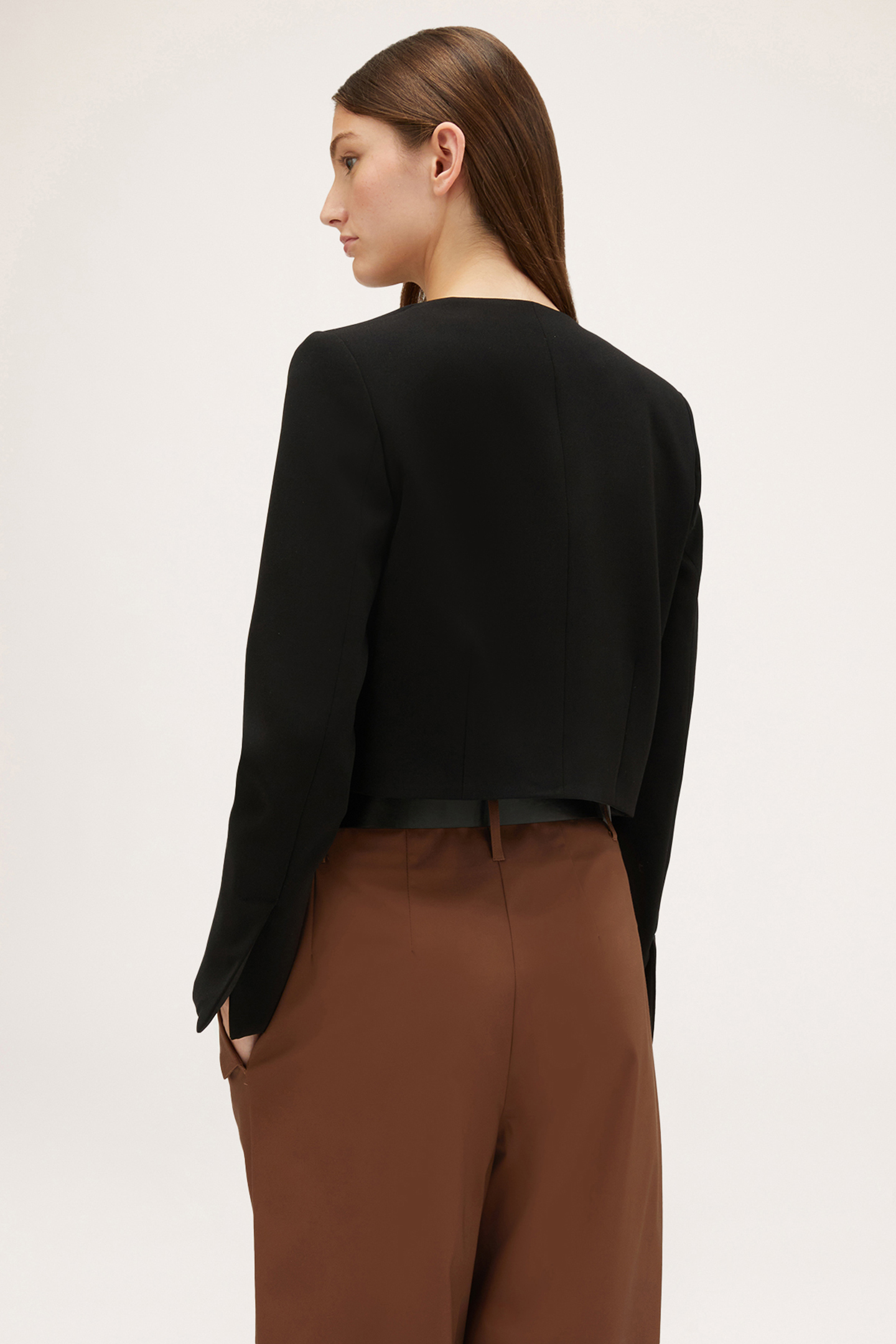 SPENCER JACKET WITH SATIN INSERTS BLACK 2