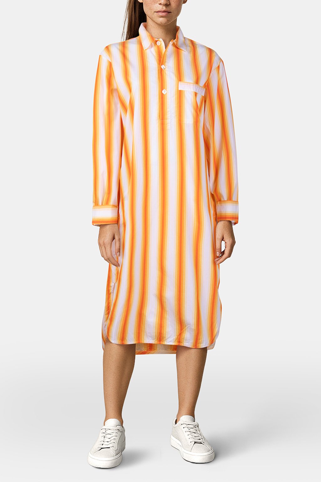 UNISEX POPLIN, NIGHT SHIRT ORANGE MARQUEE 4