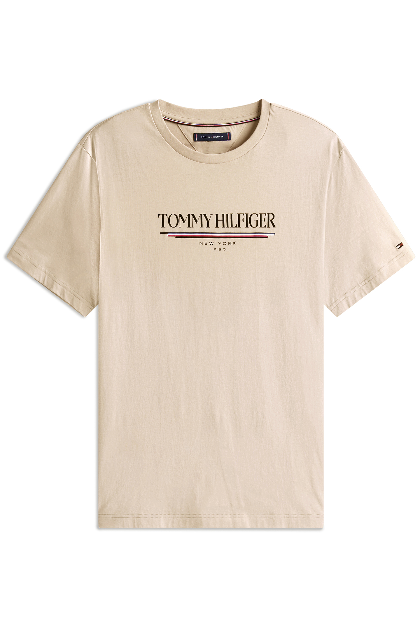 BRAND LOVE HILFIGER NEWSPRINT STANDARD FIT T-SHIRT, BEIGE 3