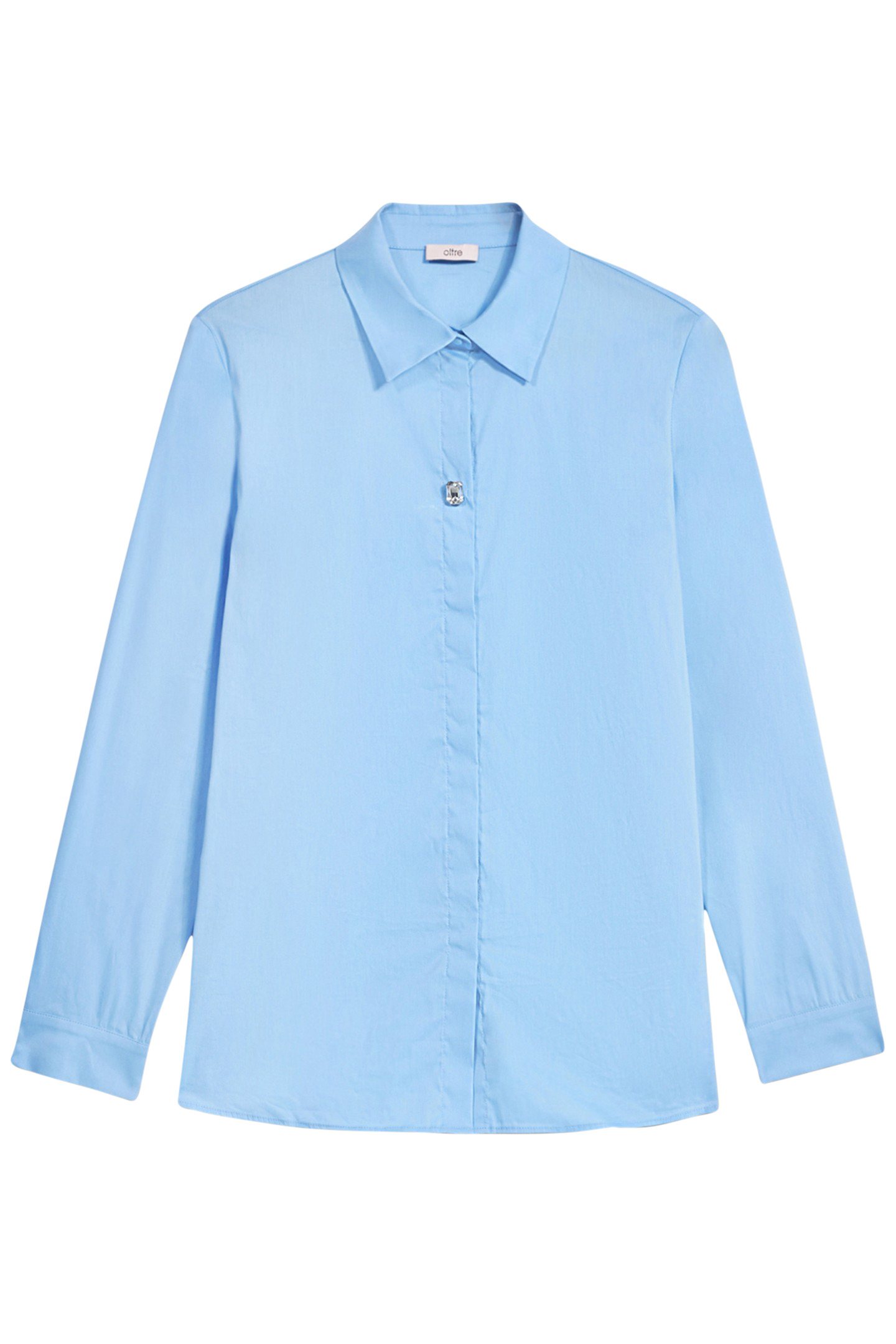 POPLIN SHIRT WITH EMBROIDERED STONE BLUE 3