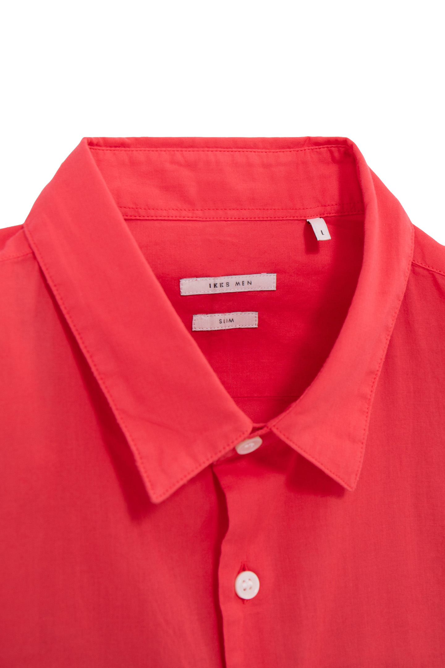 RED ORGANIC COTTON VOILE SLIM SHIRT 3