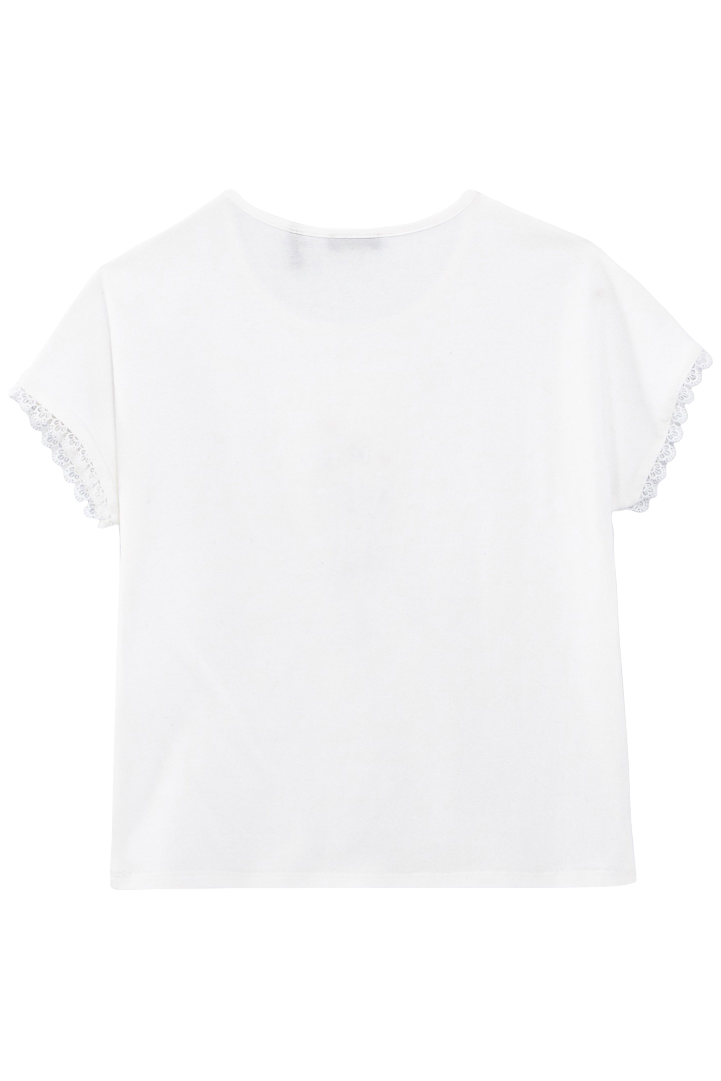 GIRLS' OFF-WHITE T-SHIRT WITH FLOWERS-ICE CREAM CONE 2