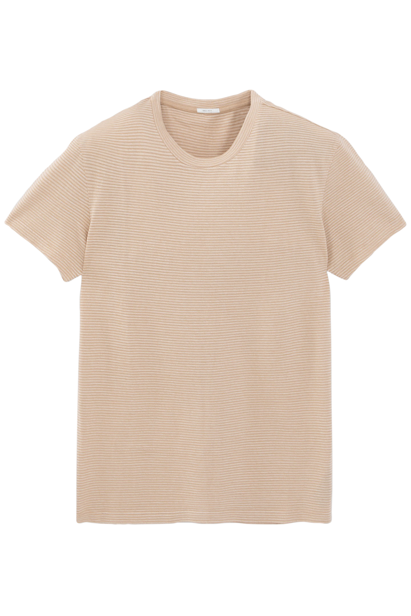 BEIGE ORGANIC COTTON THIN STRIPED T-SHIRT 4