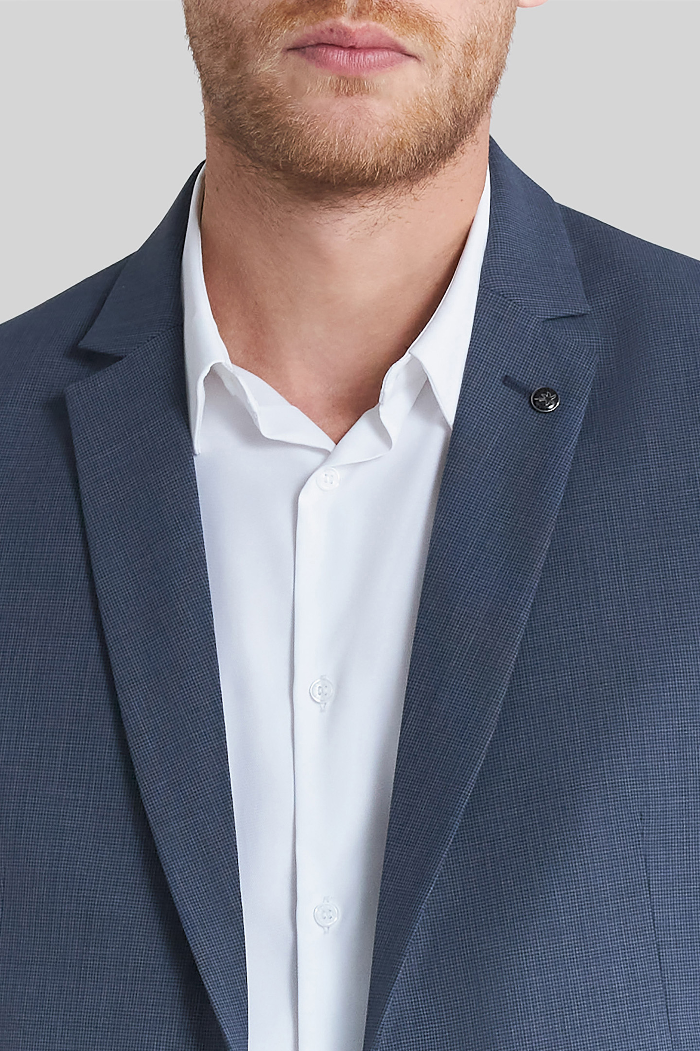 NAVY MINI-CHECK TRAVEL SUIT SUIT JACKET 6