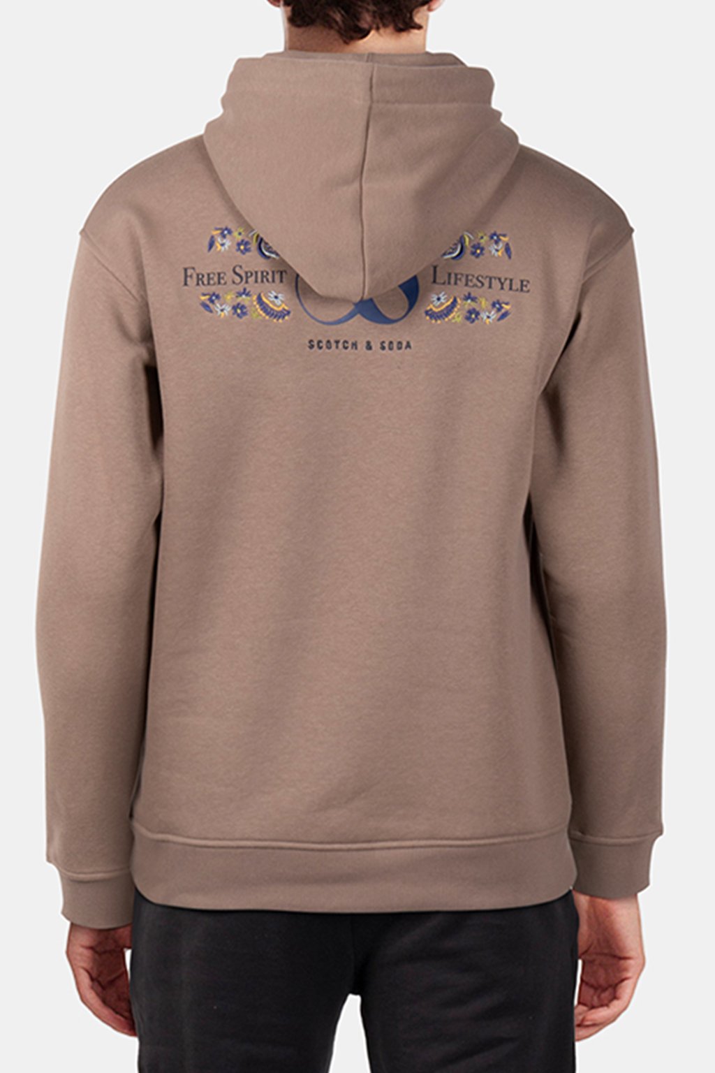 RELAXED FIT FLEECE GRAPHIC HOODIE CAPPUCHINO 2