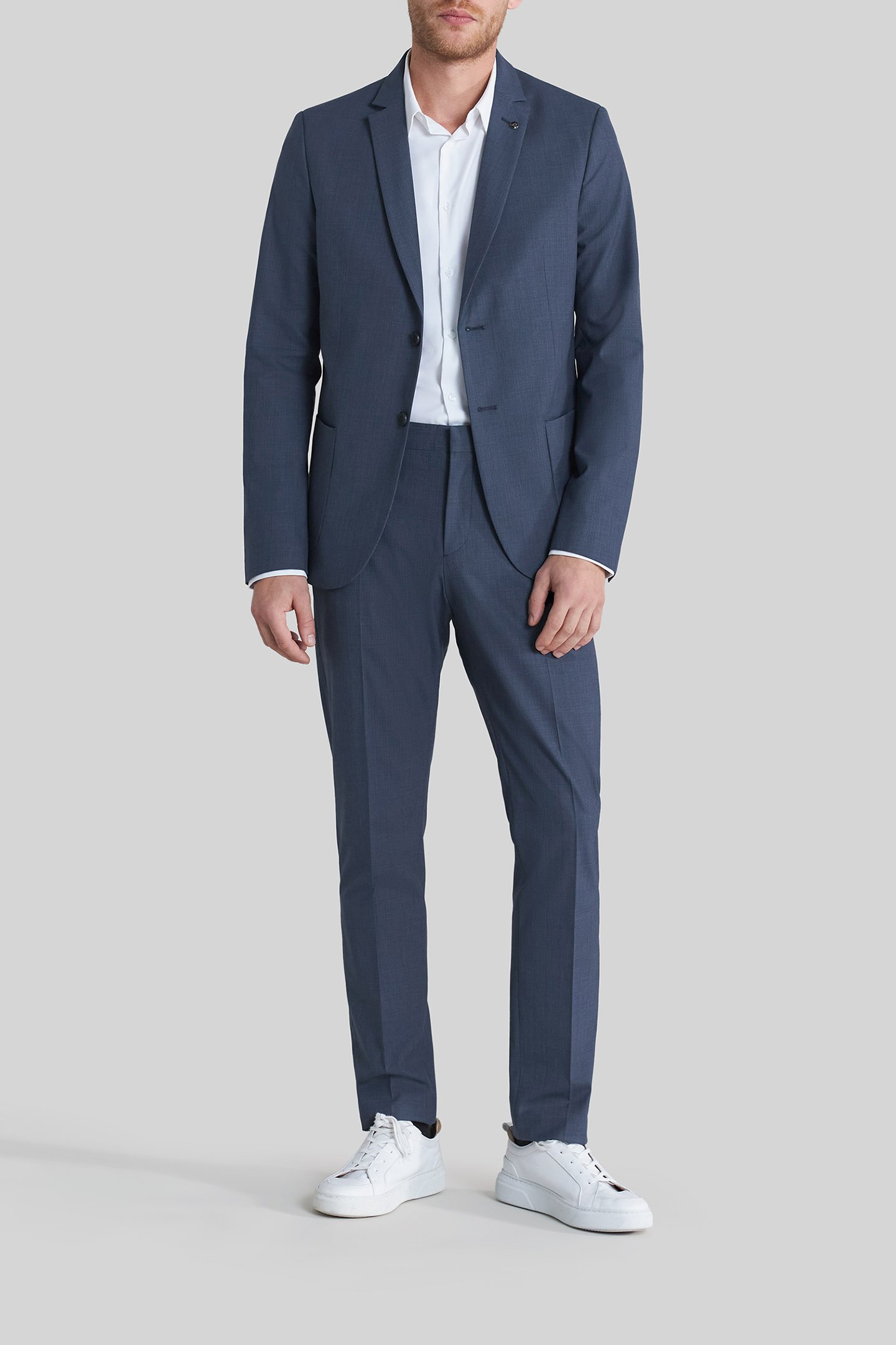 NAVY MINI-CHECK TRAVEL SUIT SUIT JACKET 3