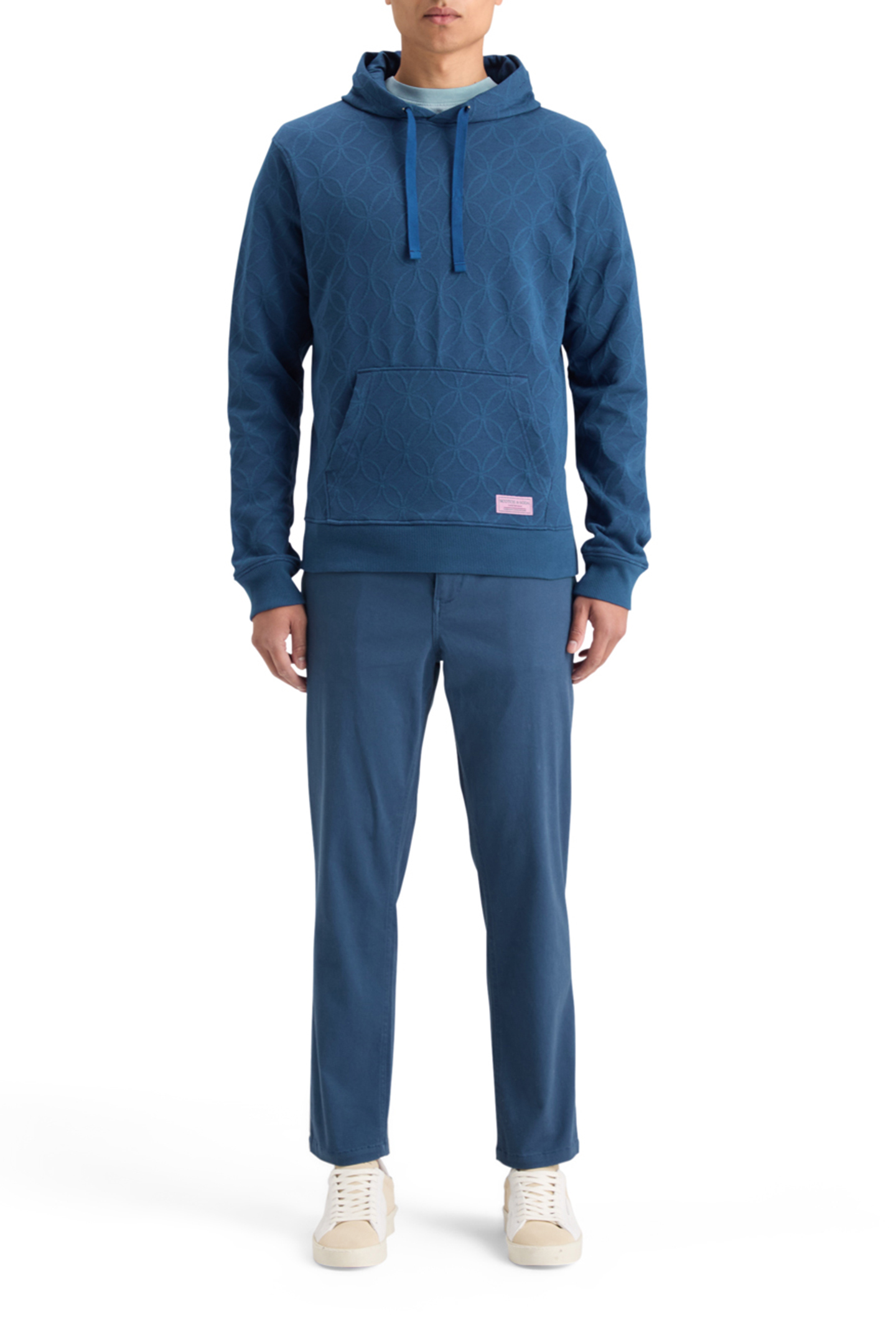 JACQUARD TERRY HOODIE HERITAGE BLUE 9