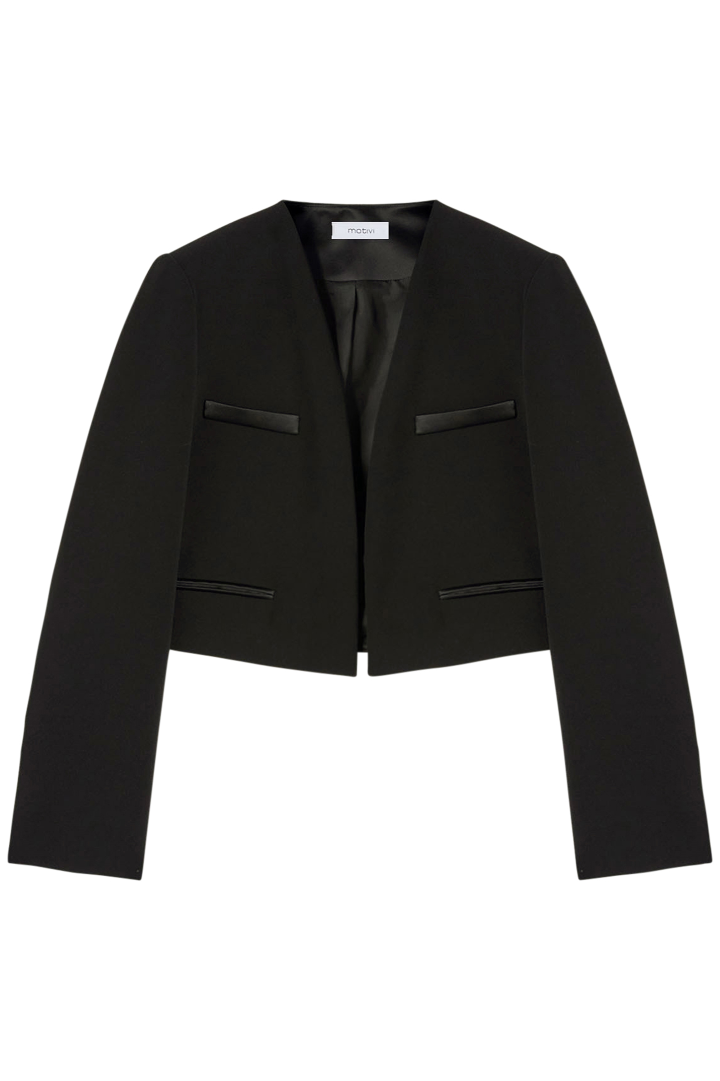 SPENCER JACKET WITH SATIN INSERTS BLACK 4