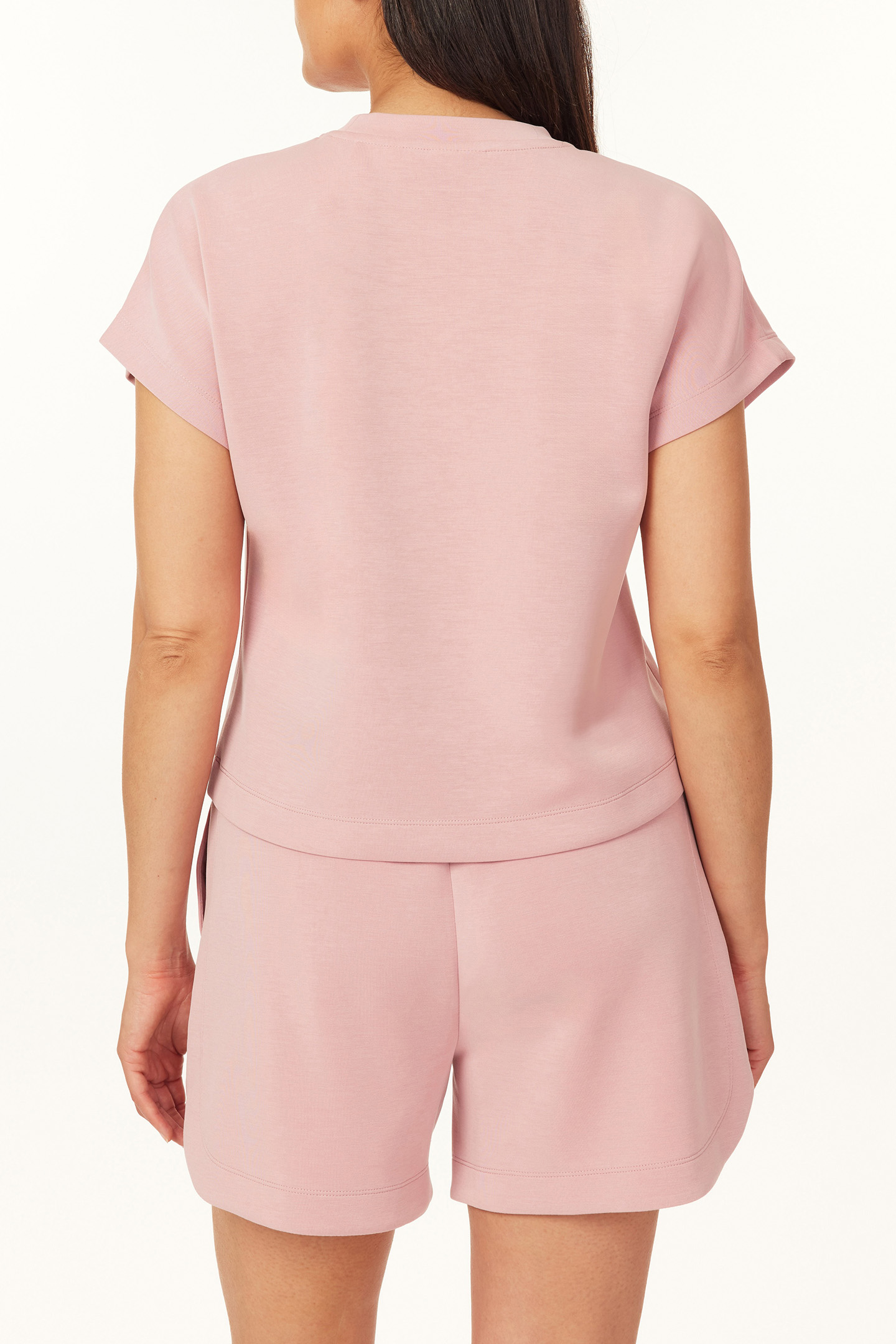 CURVED SLEEVE TEE DUSTY ROSE 2