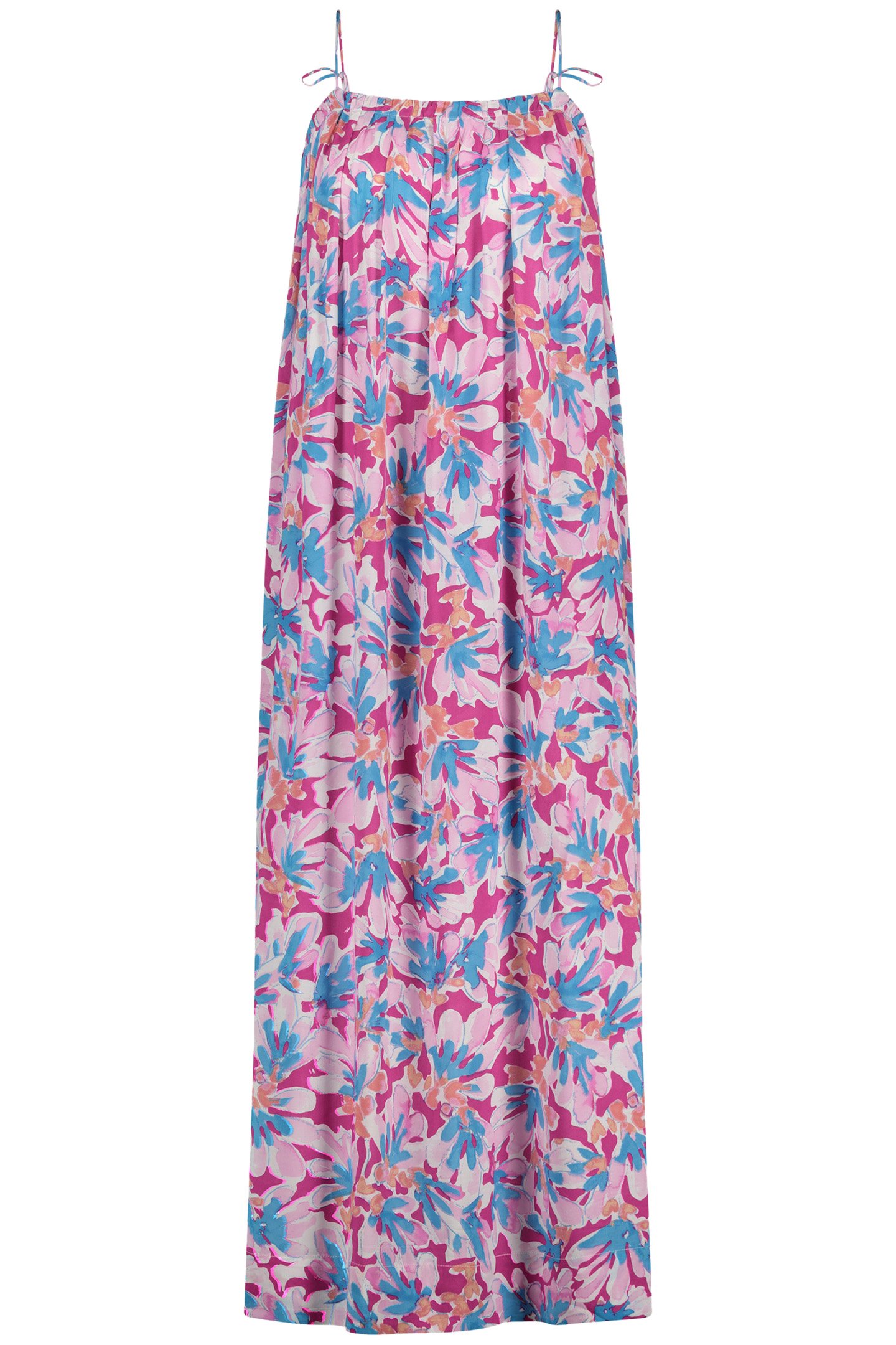 LEANNA DRESS AZURE BLUE/HOT PINK 3