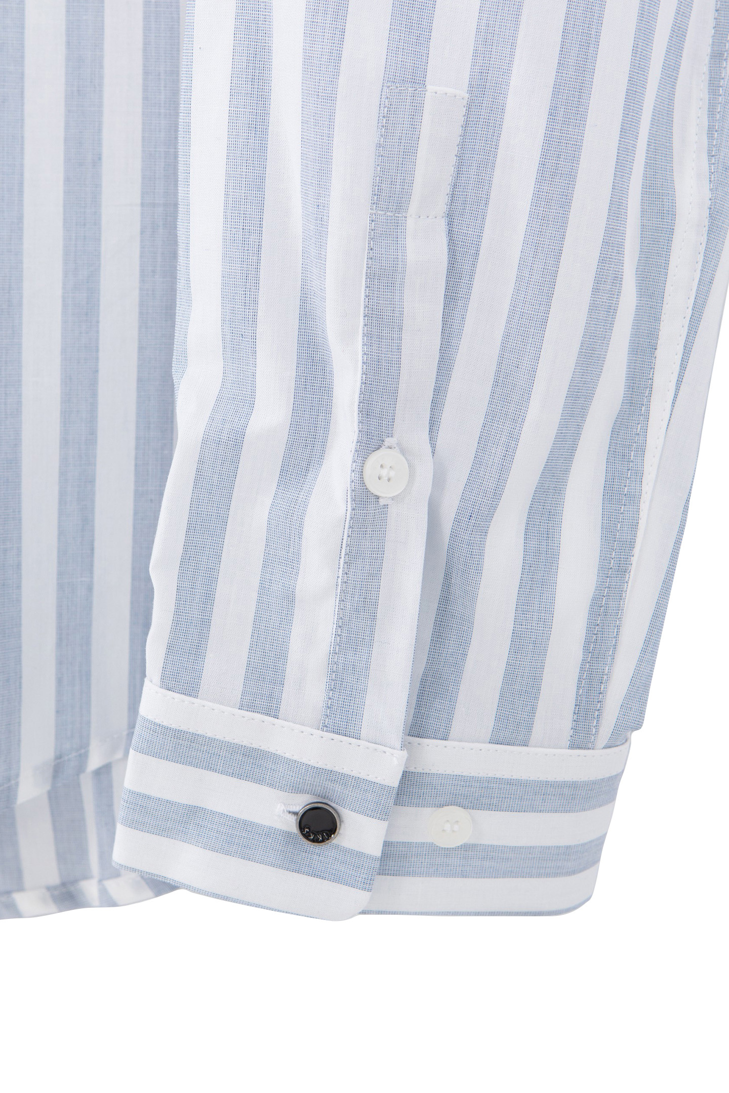 NAVY STRIPED SLIM SHIRT 7