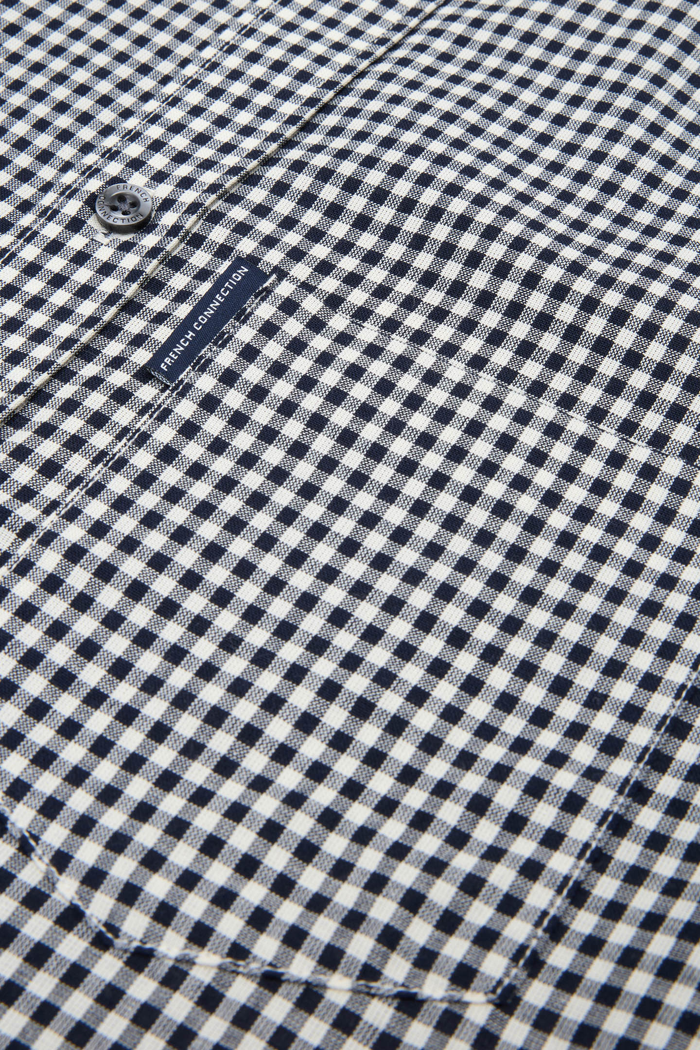GINGHAM POCKET S/S MARINE/ECRU 3