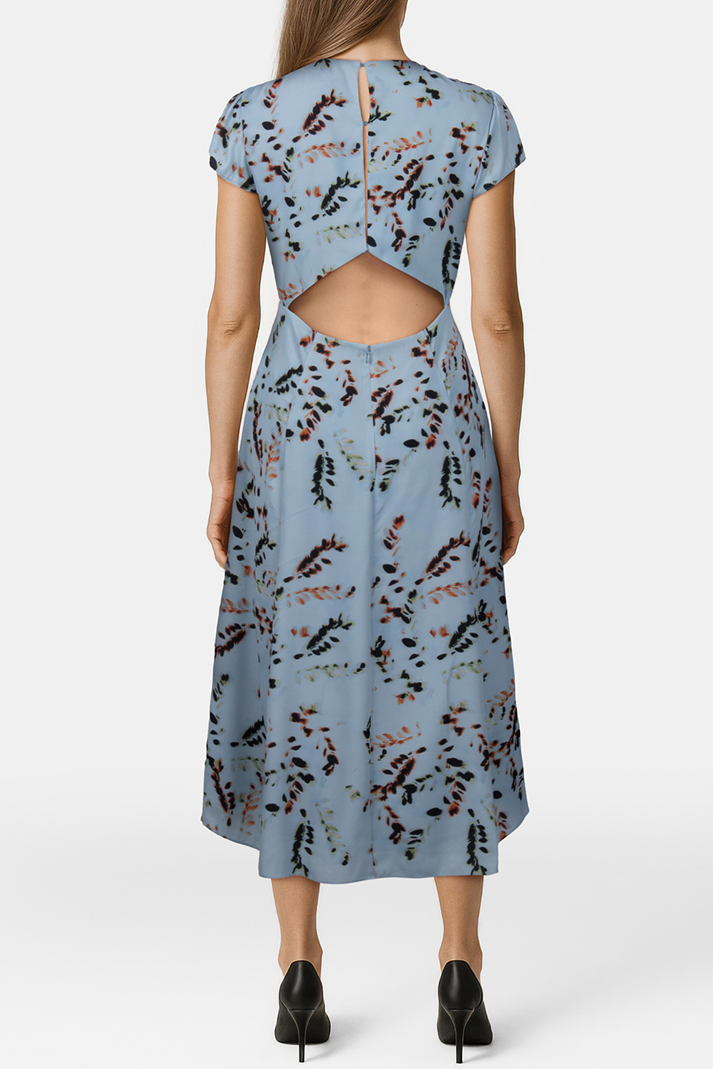 PRINTED MIDI DRESS SAGE 2