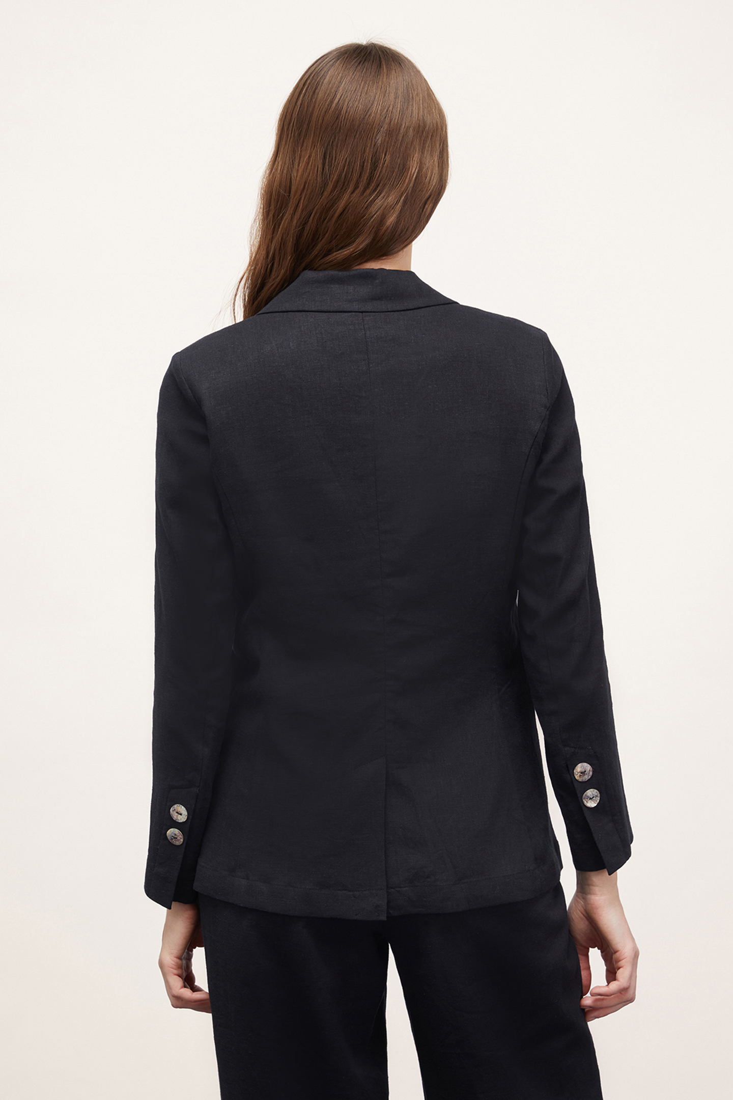 SINGLE-BREASTED VISCOSE LINEN JACKET BLACK 2