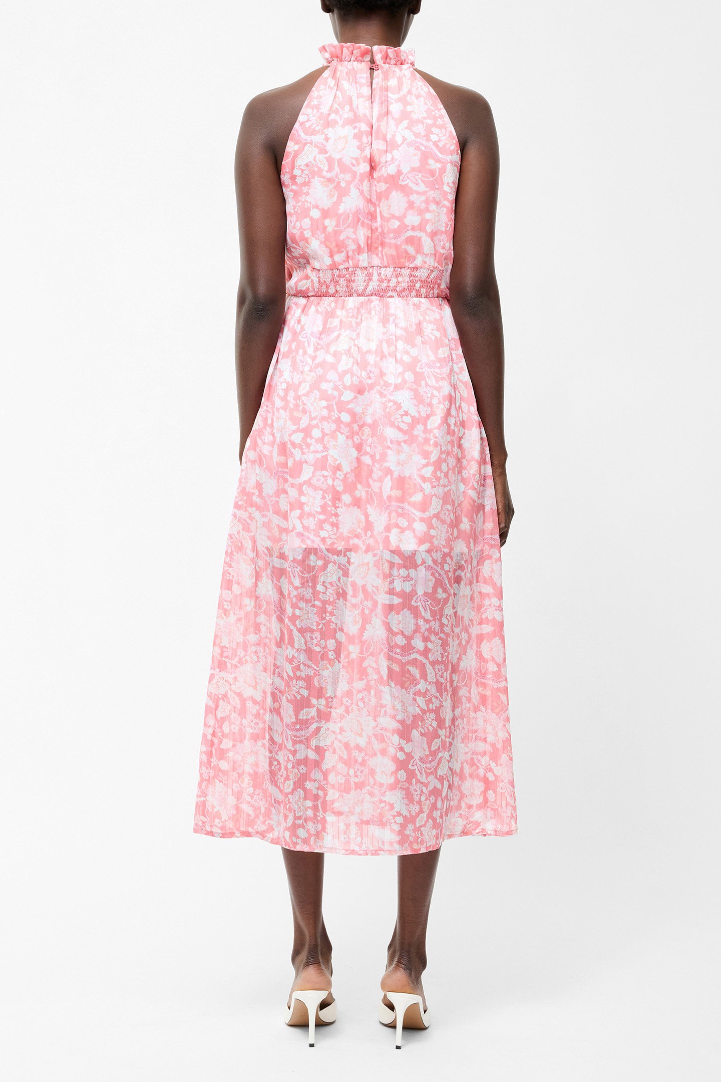 CYNTHIA HALTERNECK MIDI DRESS PINK BLOSSOM 2