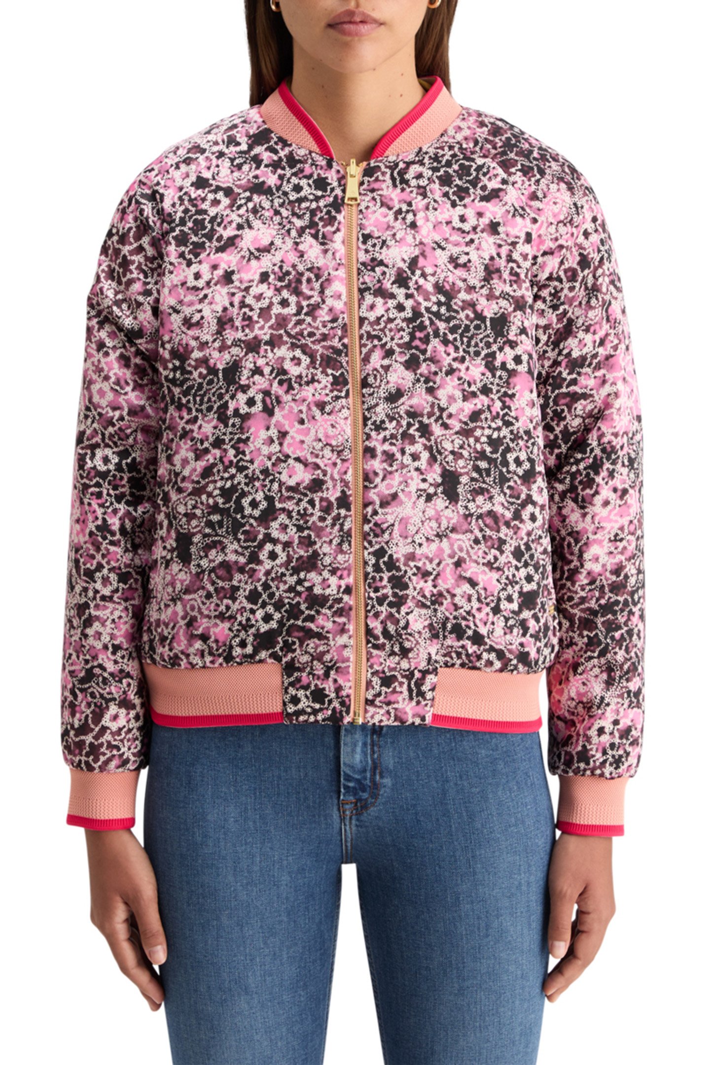 REVERSIBLE BOMBER SHIBORI FLORAL PINK by Scotch & Soda
