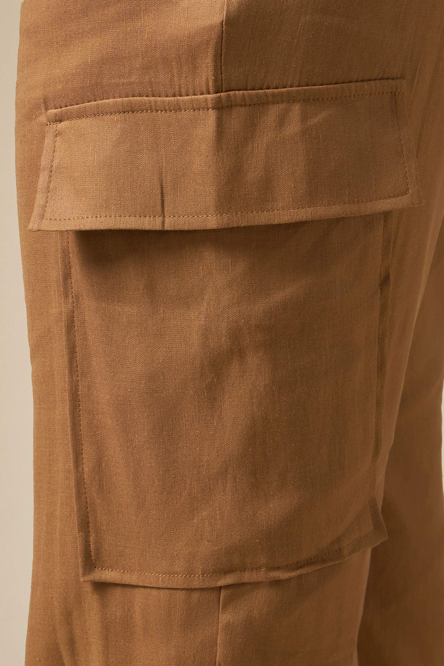 LINEN-BLEND CARGO TROUSERS NATURAL 5