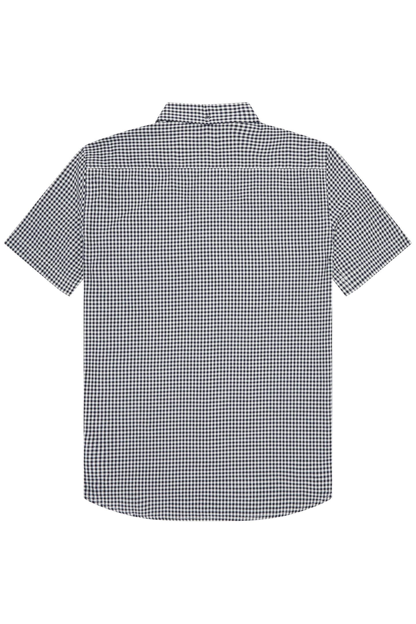 GINGHAM POCKET S/S MARINE/ECRU 2