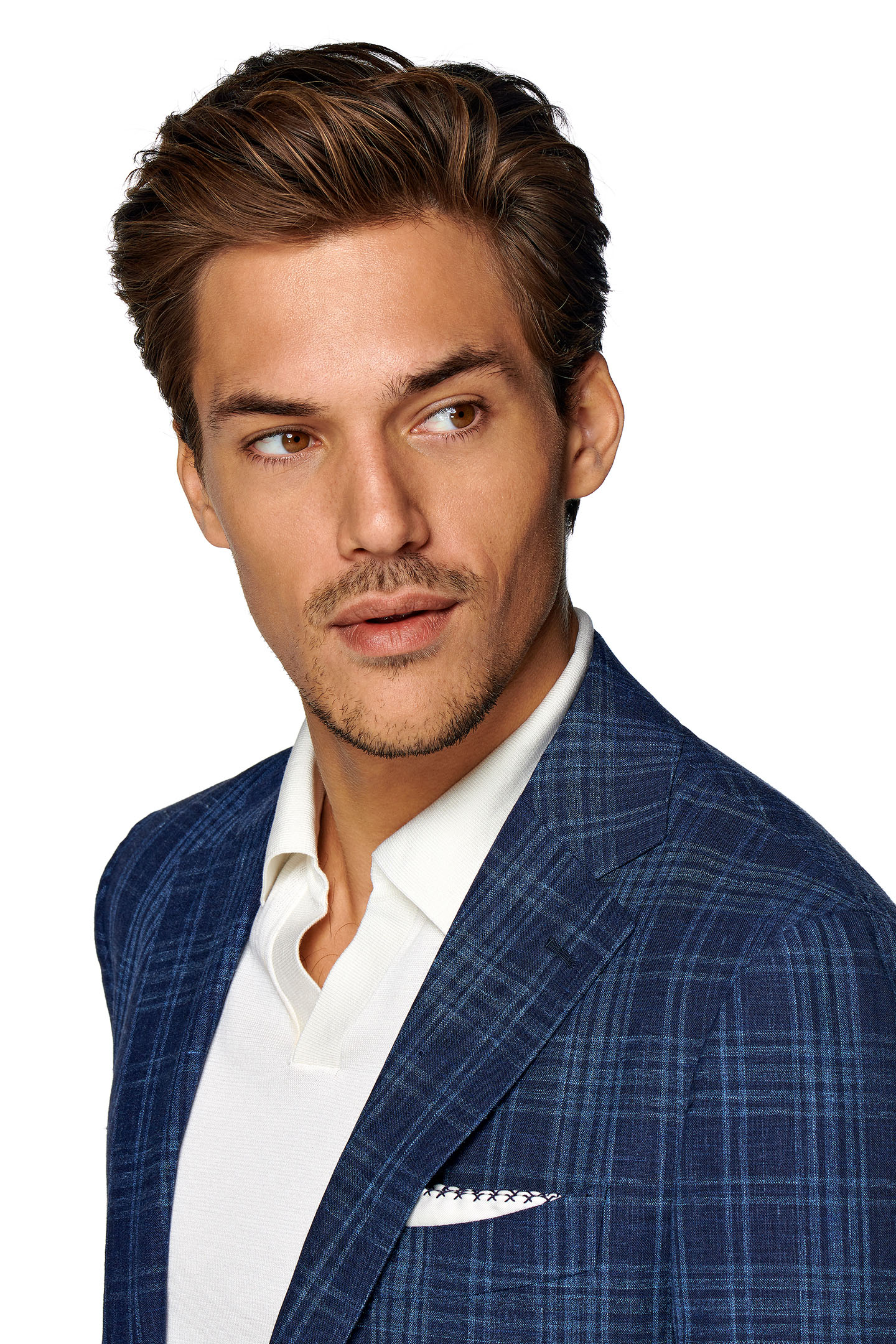 MID BLUE CHECKED TAILORED FIT HAVANA BLAZER MID BLUE 5