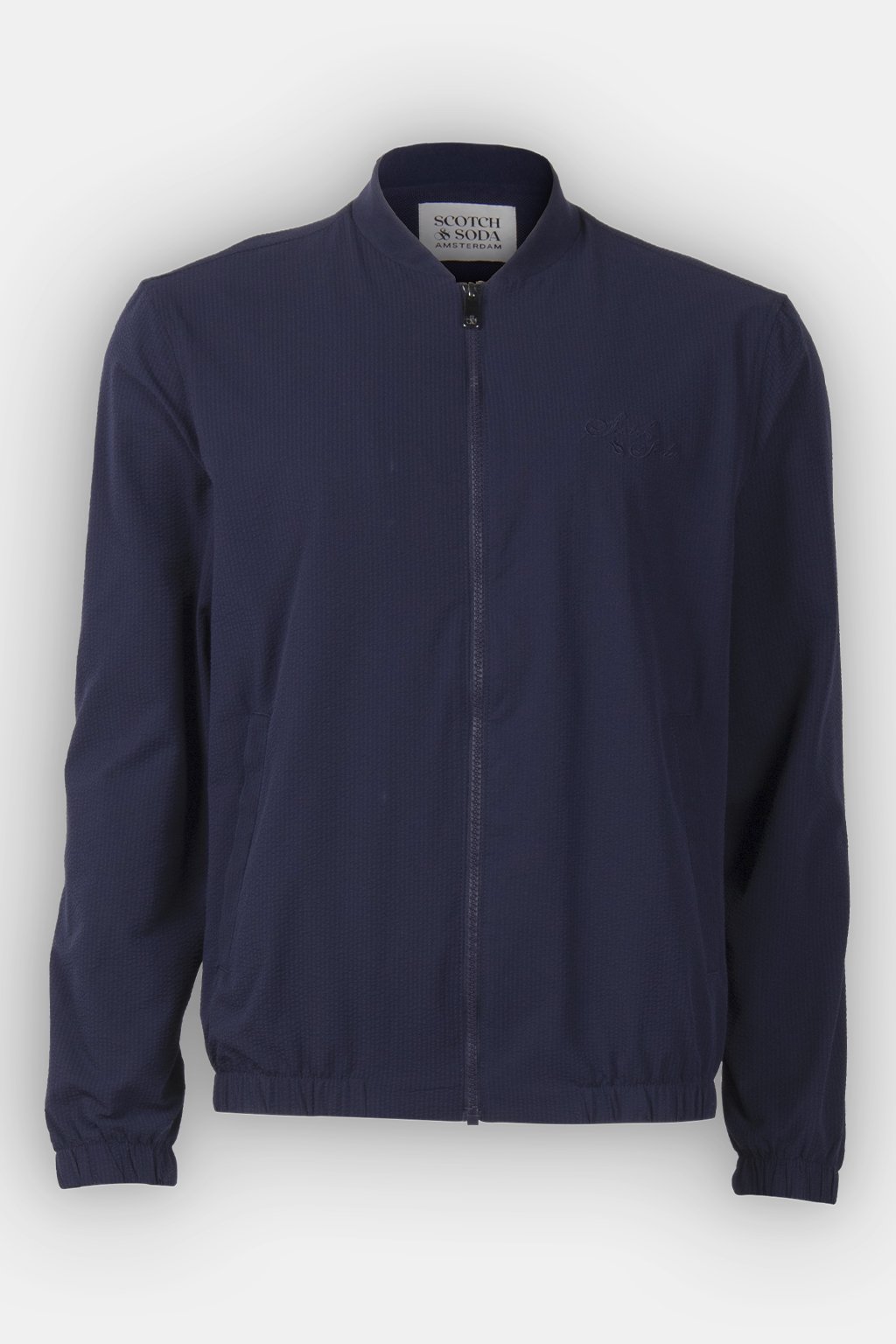 SEERSUCKER ZIP UP JACKET ASPHALT 3