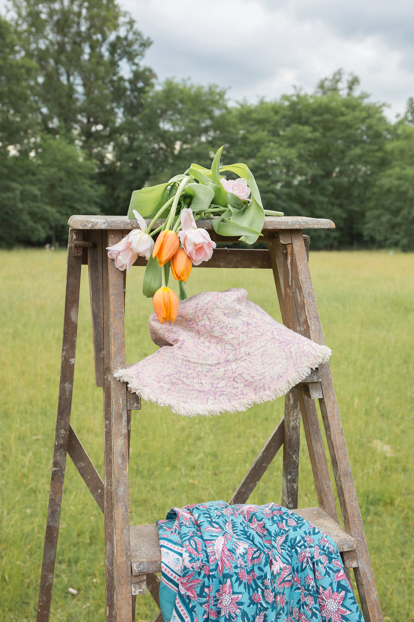 SUN HAT LAJIK PINK DAISY GARDEN 5