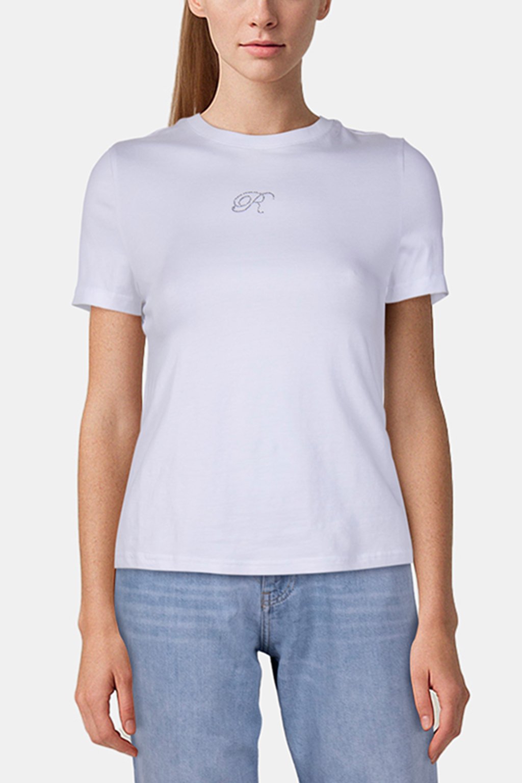 SLIM FIT T-SHIRT LOGO HOTFIX ORGANIC WHITE 1