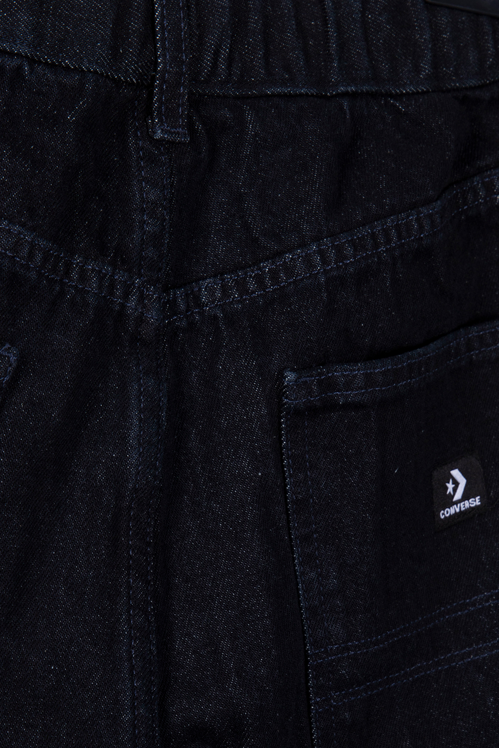 OPEN-HEM INDIGO BAGGY JEANS DARK INDIGO DENIM 3