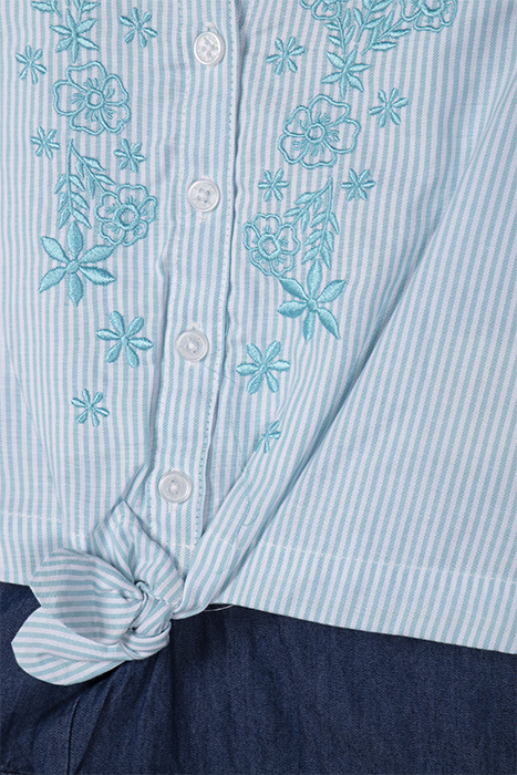 S&S BIG GIRLS 2PC TOP & DENIM SHORT SET BLEACHED AQUA 3