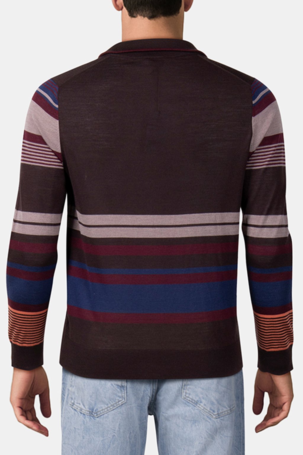 SWEATER ZIP NECK DARK BROWN 2
