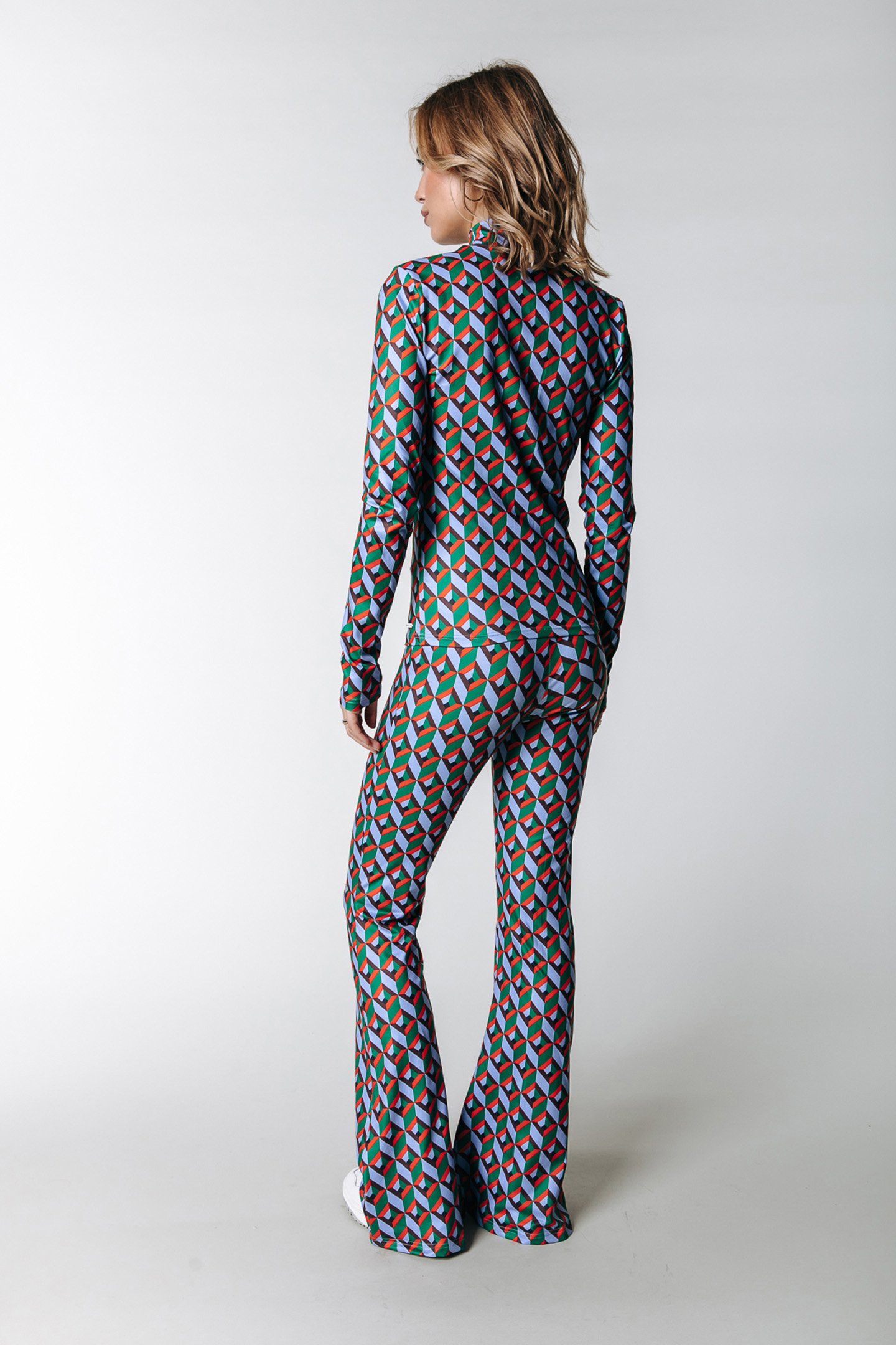 GRAPHIC PEACHED EXTRA FLARE PANTS MULTICOLOR 2