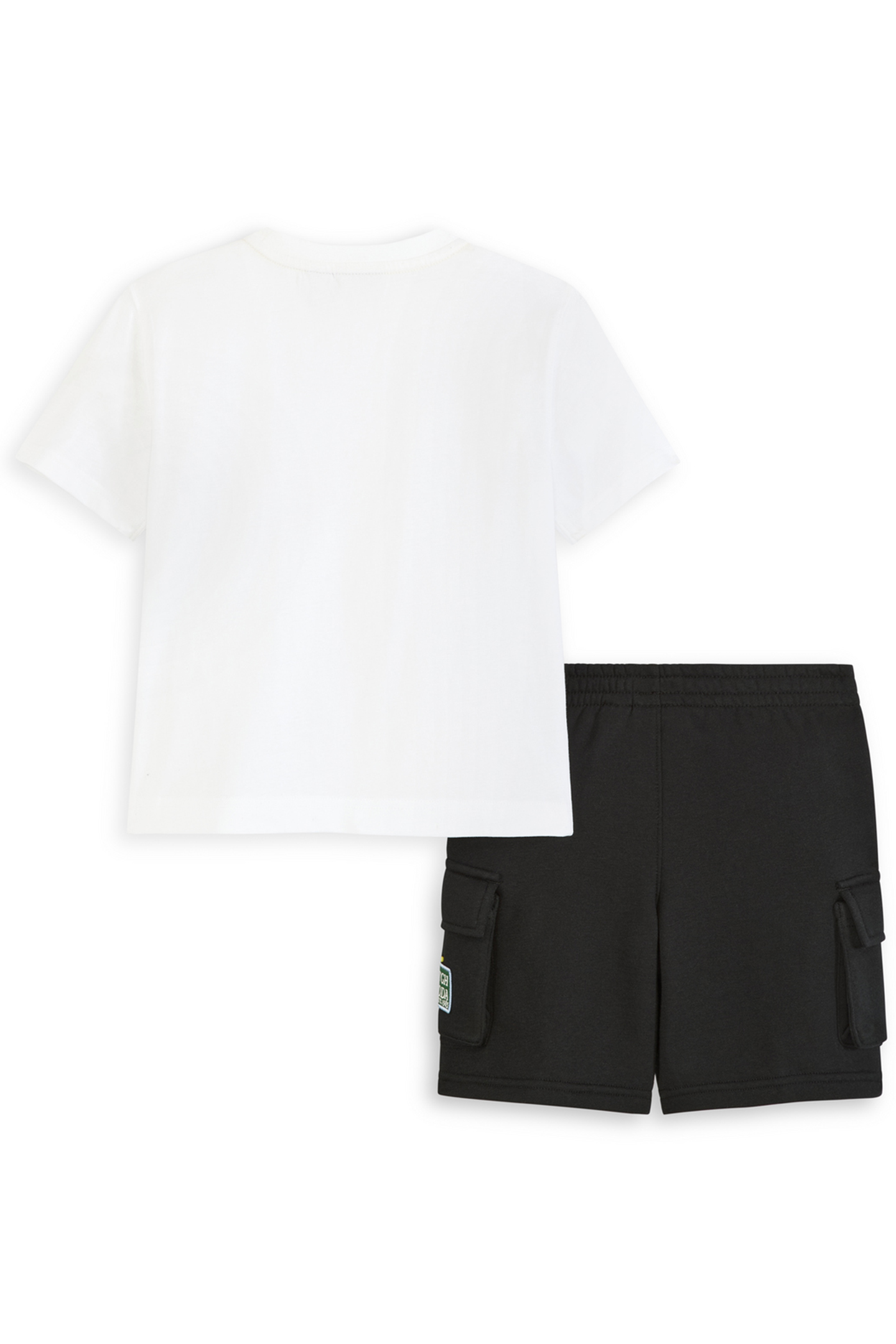 2PC BIG BOYS JERSEY/FLEECE T-SHIRT & SHORT SET WHITE TRADITI 2